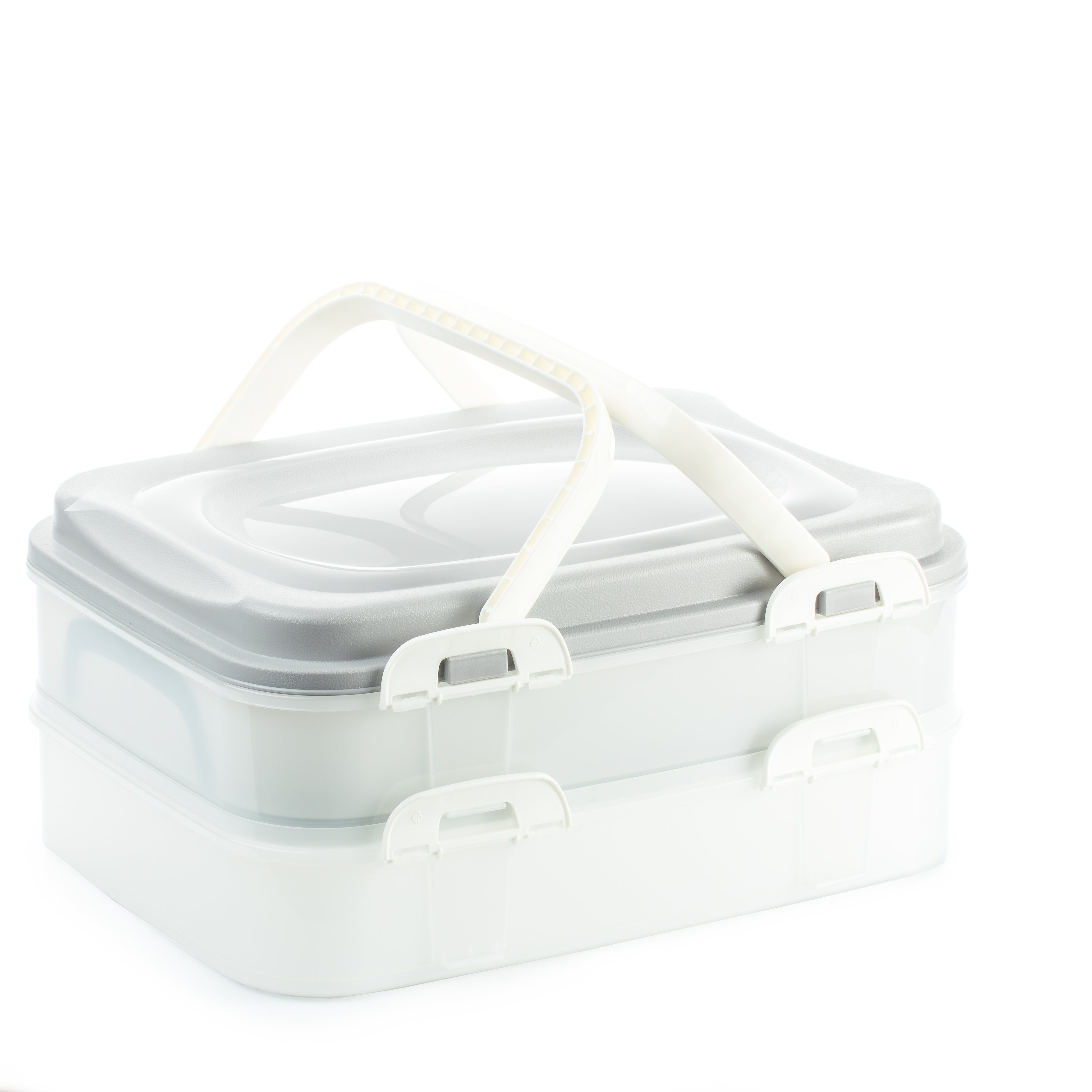 Centi Kuchentransportbox Kuchen-Transportbox, Kuchenbehälter mit  praktischem Hebeeinsatz, Kunststoff, (2-tlg), Clickverschlüssen und  Tragegriffen, 2 Etagen, Maße 40 x 30 x 18 cm