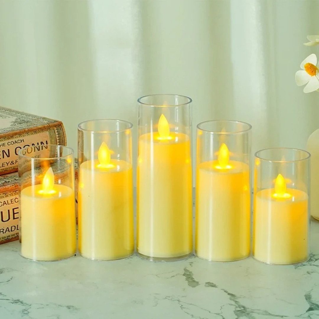 LA CUTE Standlupe LED-Kerze realistisch Flamme für Innen- und Außenbereich, LED-Kerze, Batterien sind nicht enthalten., gemütliche Abende und Dekoration, Realistischer Flammeneffekt, sichere Nutzung ohne Brandrisiko.