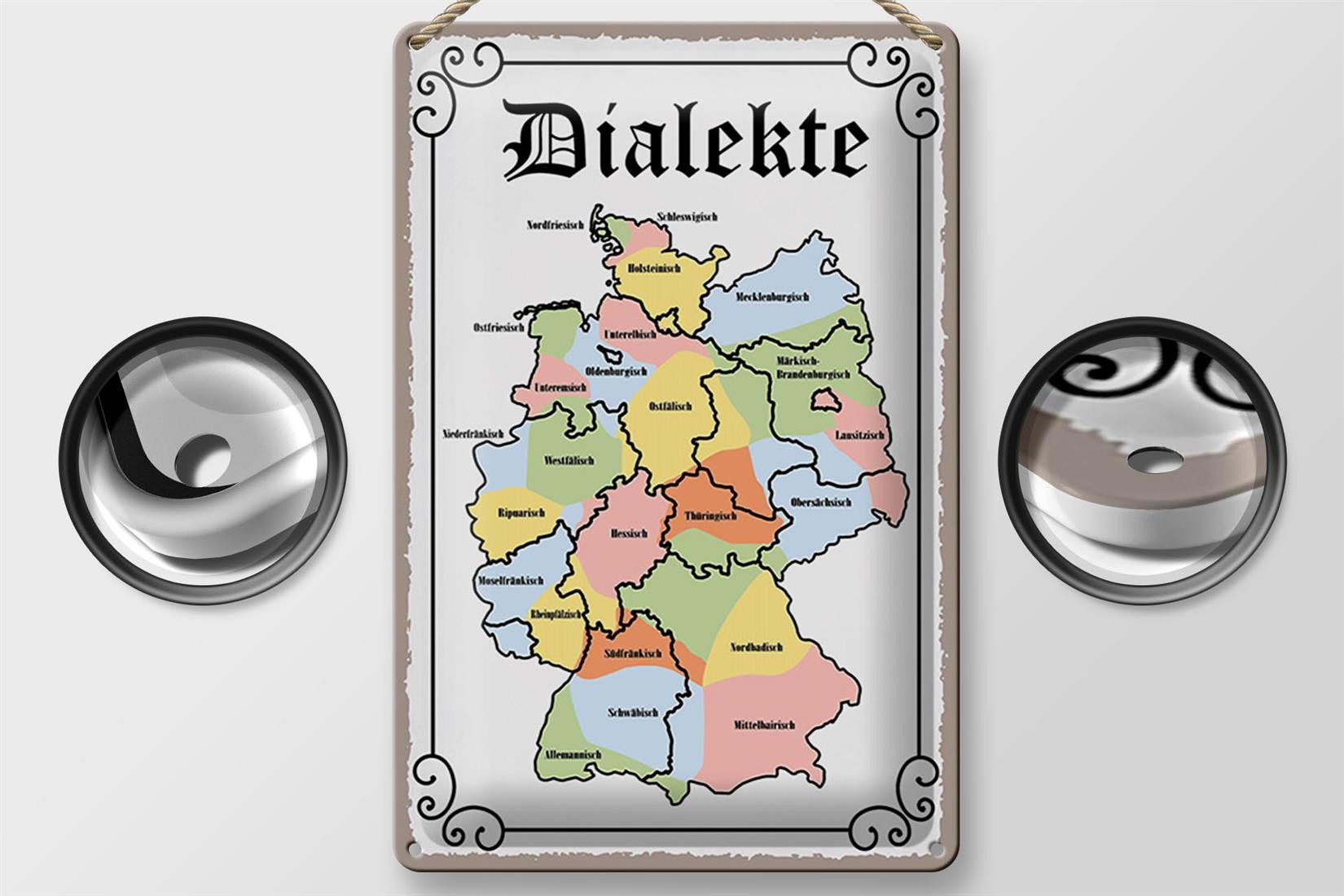 Femer GmbH Metallschild Spruch 20x30cm Dialekte Karte Bundesländer, (1 St), günstig online kaufen