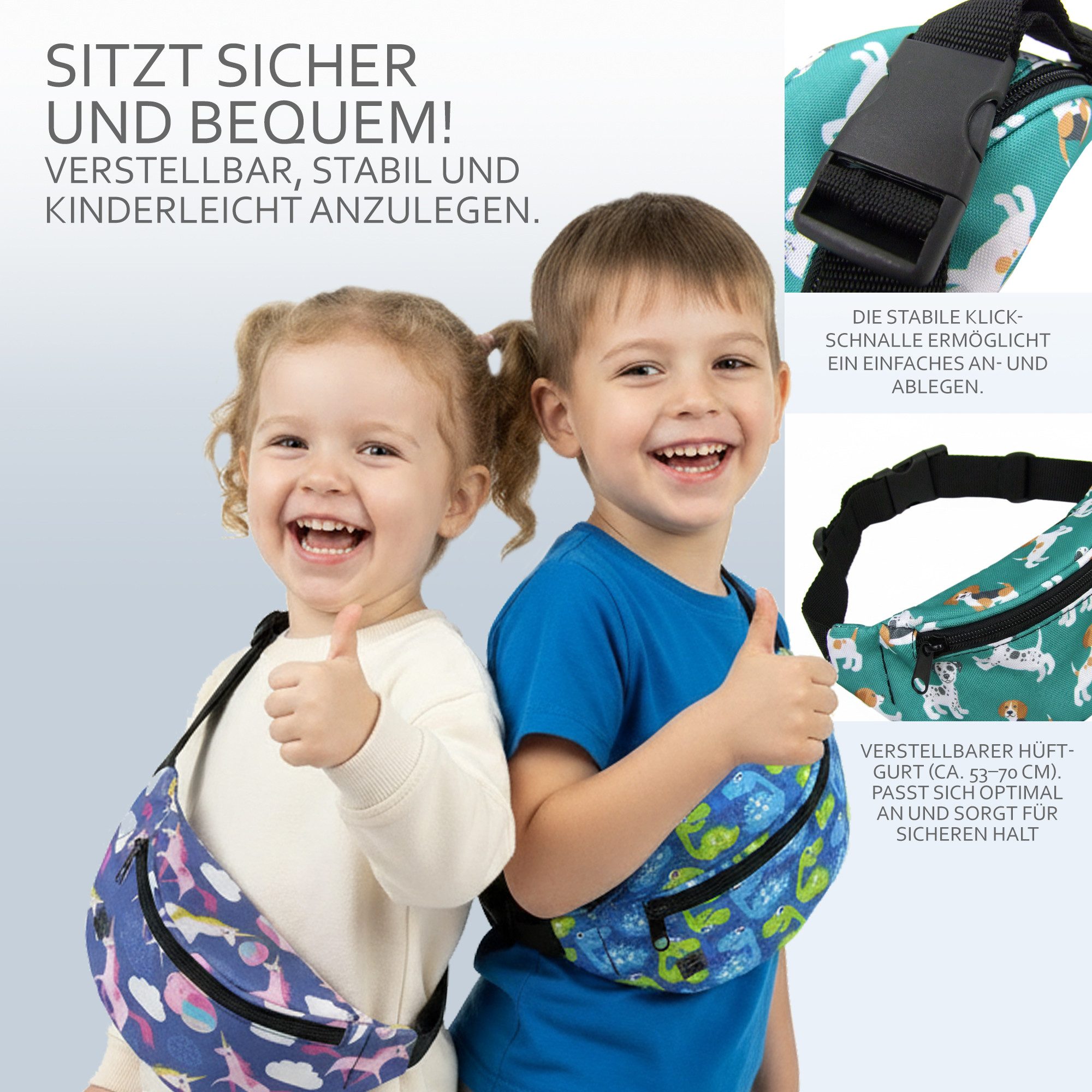 BambiniWelt by Rafael K. Gürteltasche Bauchtasche Kinder 3-7 Jahre Hüfttasche verstellbar robust abwaschbar