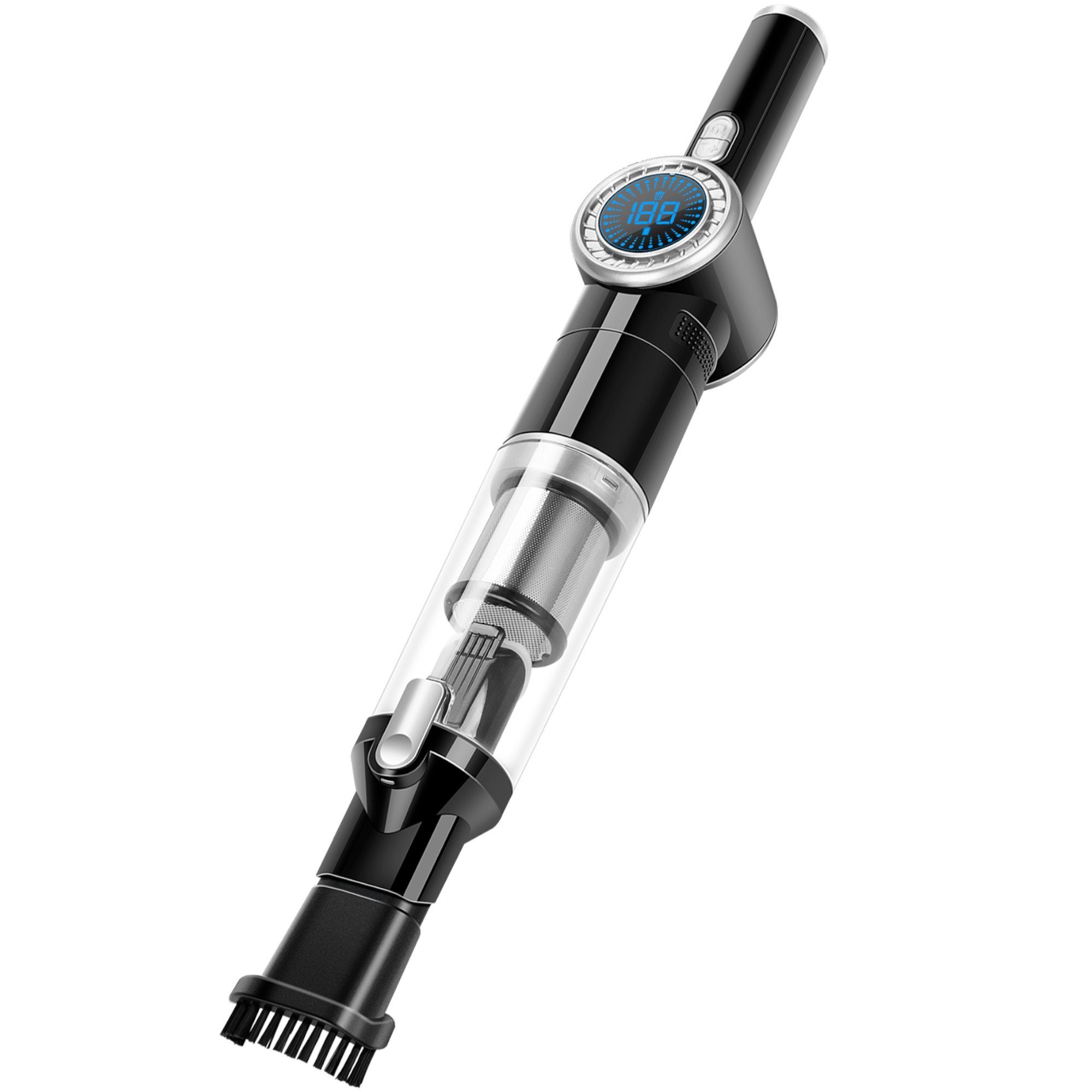 TurboTronic by Z-Line Handstaubsauger 15 kpa, 26 Min. Laufzeit, ultra-Leichtgewicht Boden Staubsauger, 90 W, beutellos, kabelloser Sofa Couch Tisch Handsauger mit Ladestation