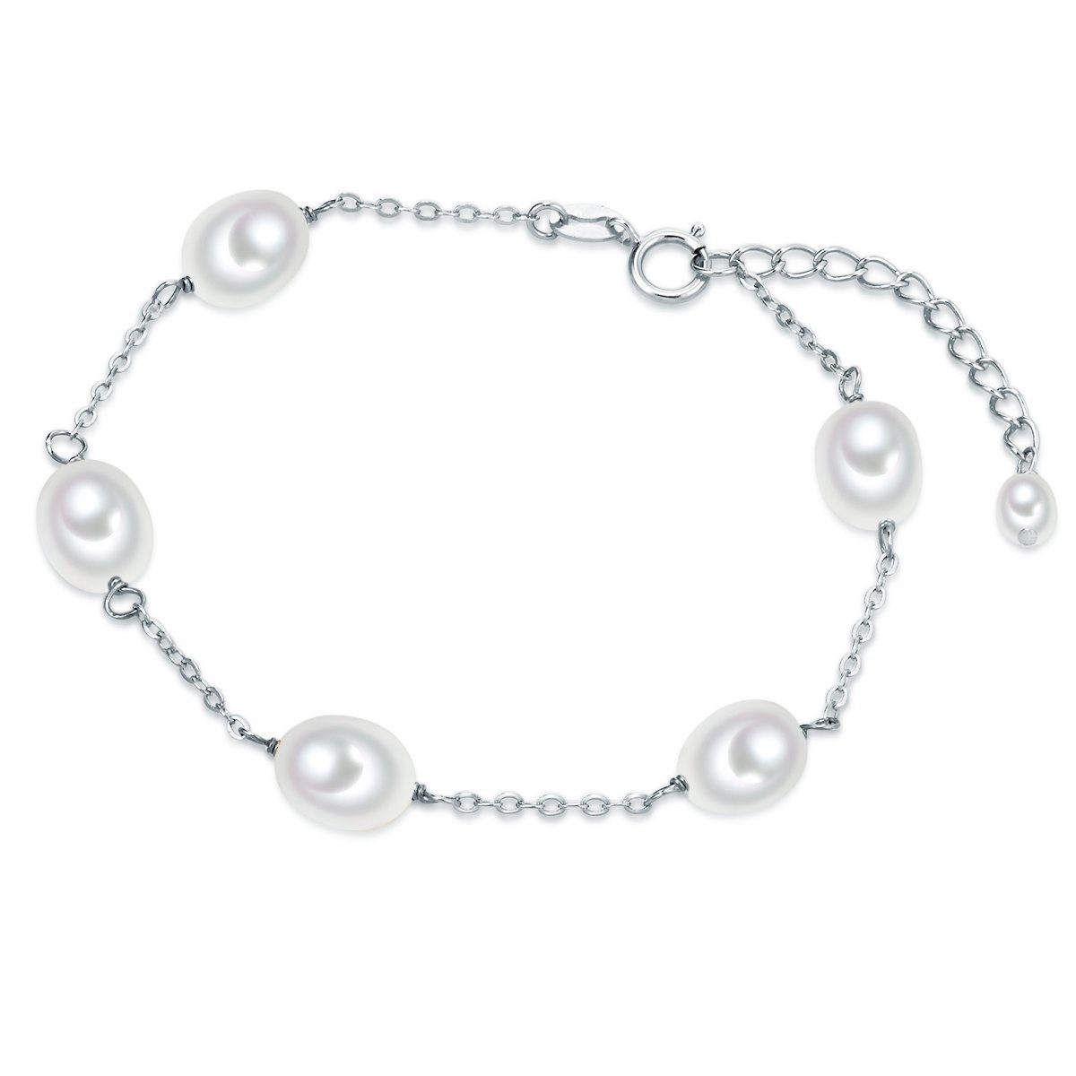 Perlenarmband silber