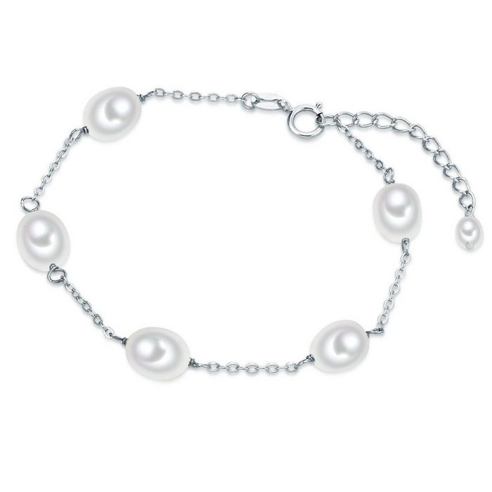 Valero Pearls Perlenarmband silber aus Süßwasser-Zuchtperlen