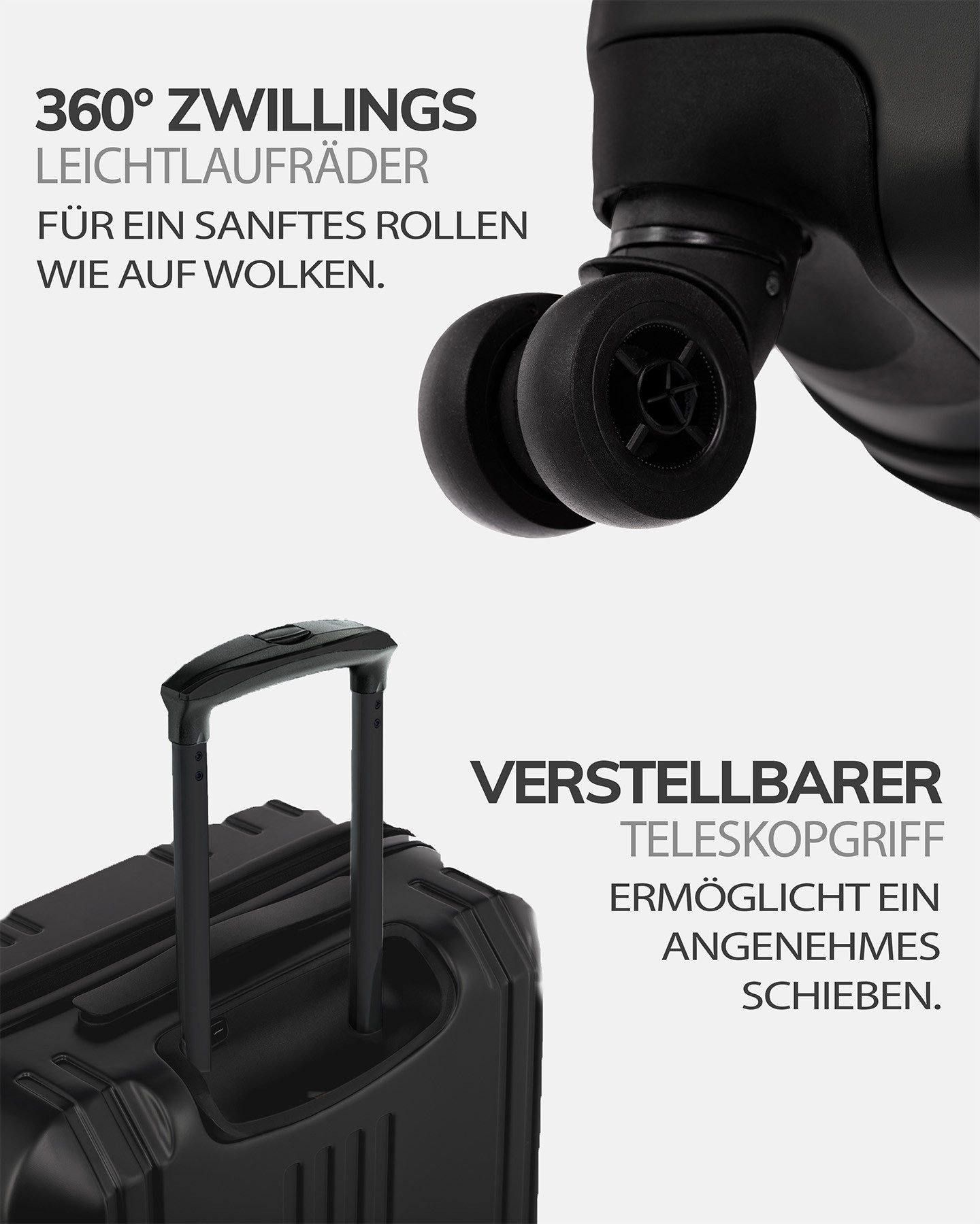 FERGÉ Koffer Hartschale Handgepäck Koffer 55 x 40 x 22 cm TSA-Schoß, Handgepäck Koffer Hartschale, Kabinen-Trolley Rollkoffer mit 4 Rollen