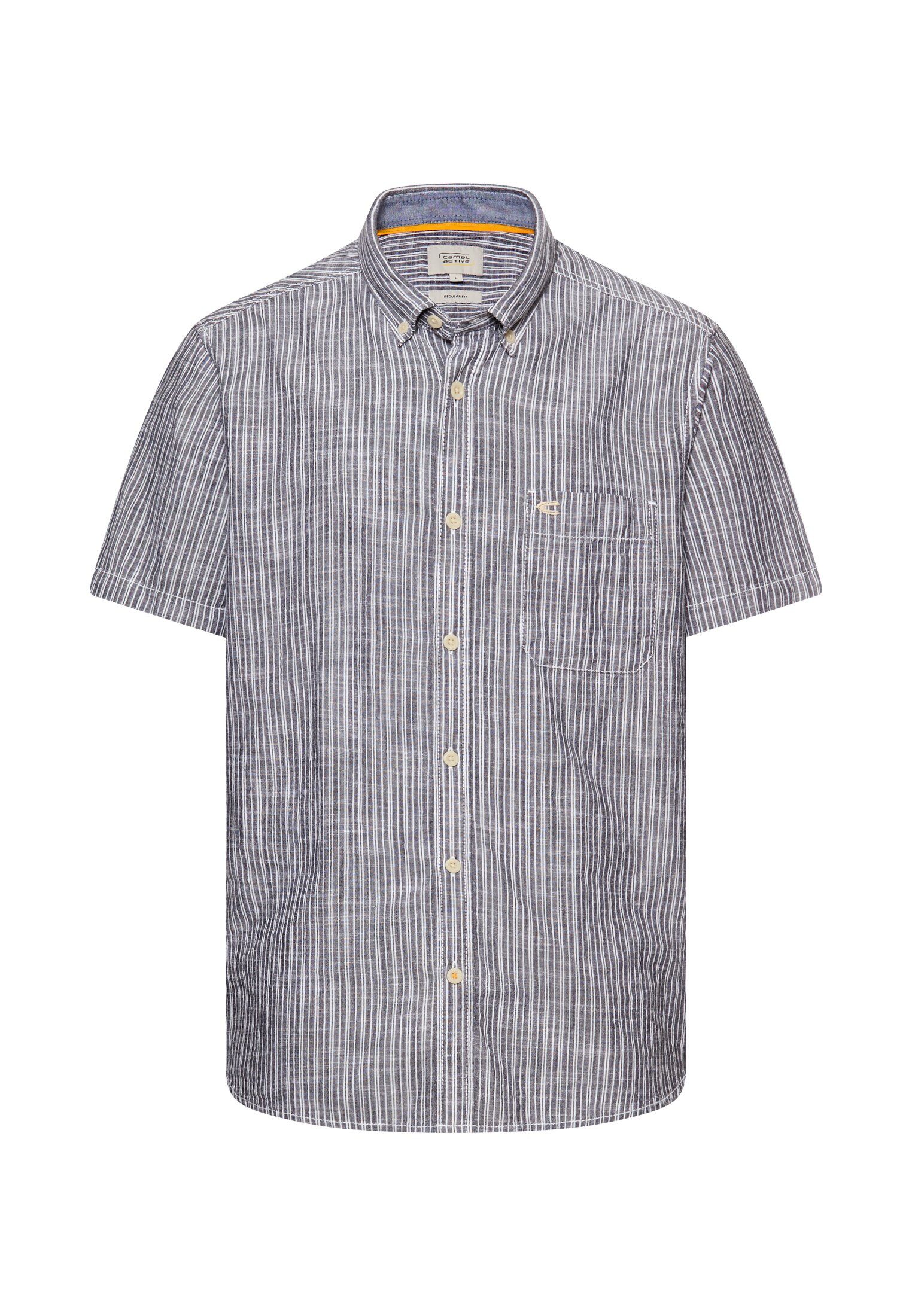 camel active Kurzarmhemd im Streifen-Design und mit Button-Down-Kragen günstig online kaufen