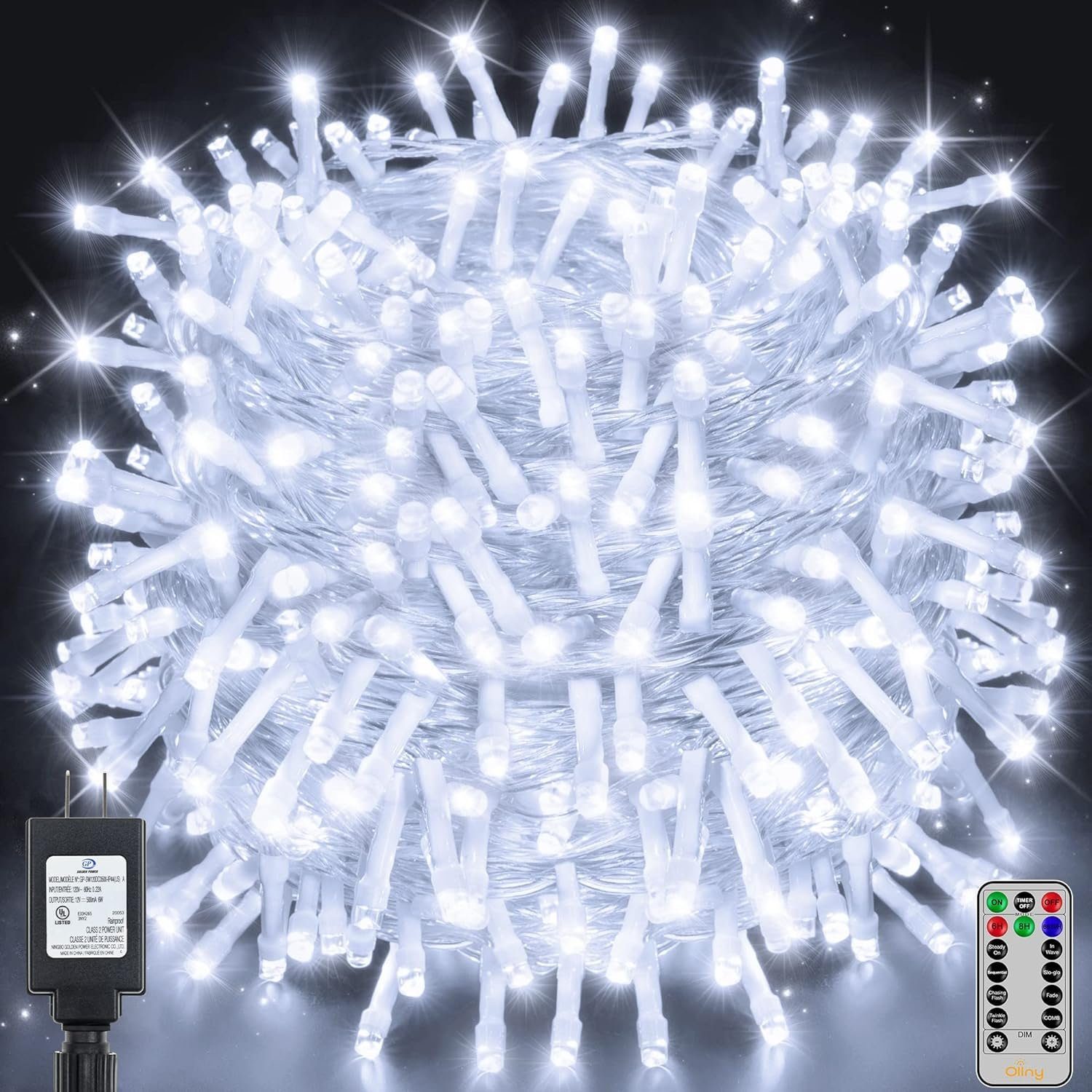 Diyarts LED-Lichterkette, 600-flammig, 60m LED vielseitige Beleuchtung, 8 Modi, 4 Helligkeitsstufen.