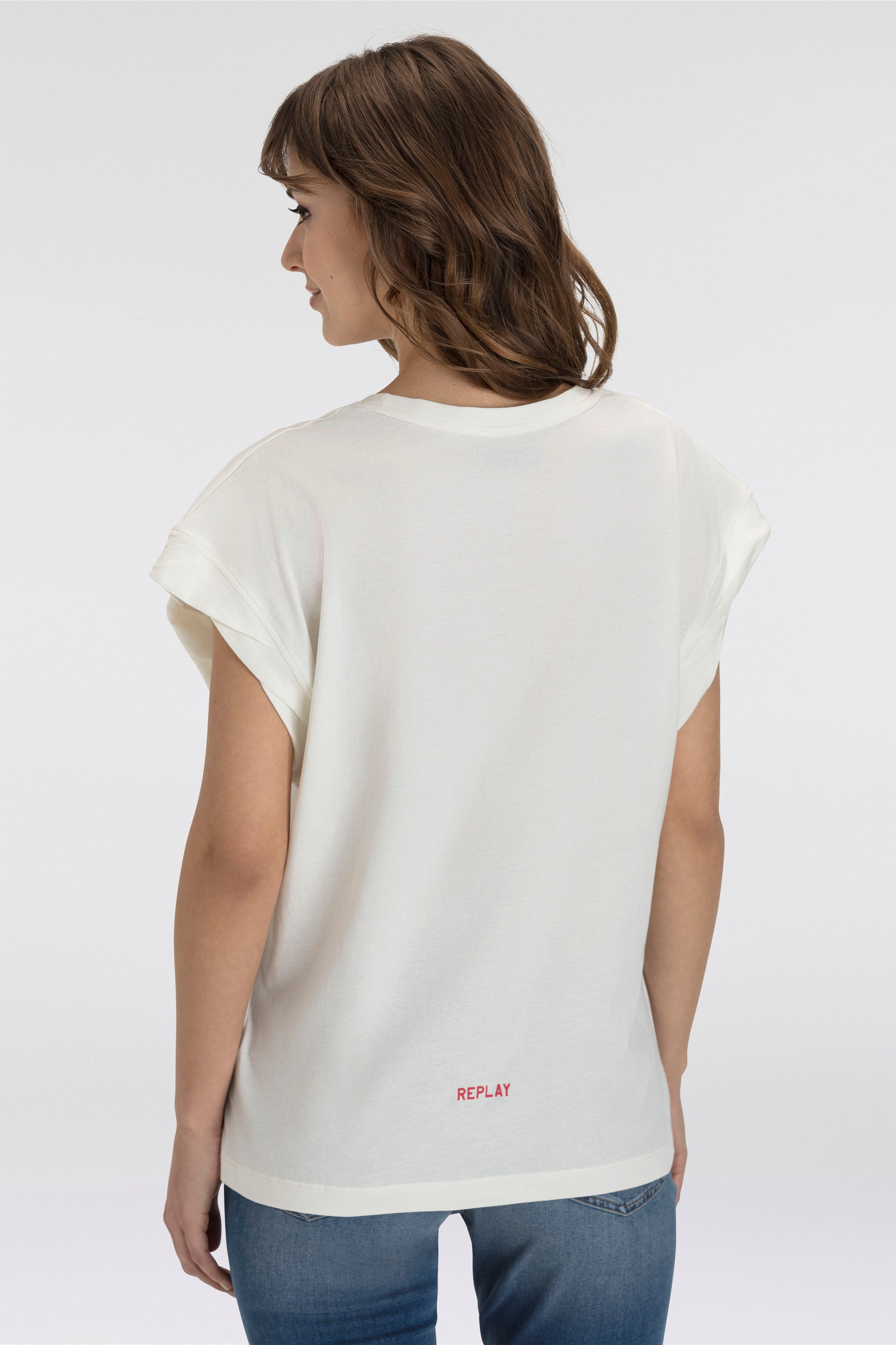 Replay T-Shirt mit überschnittenen Ärmeln günstig online kaufen