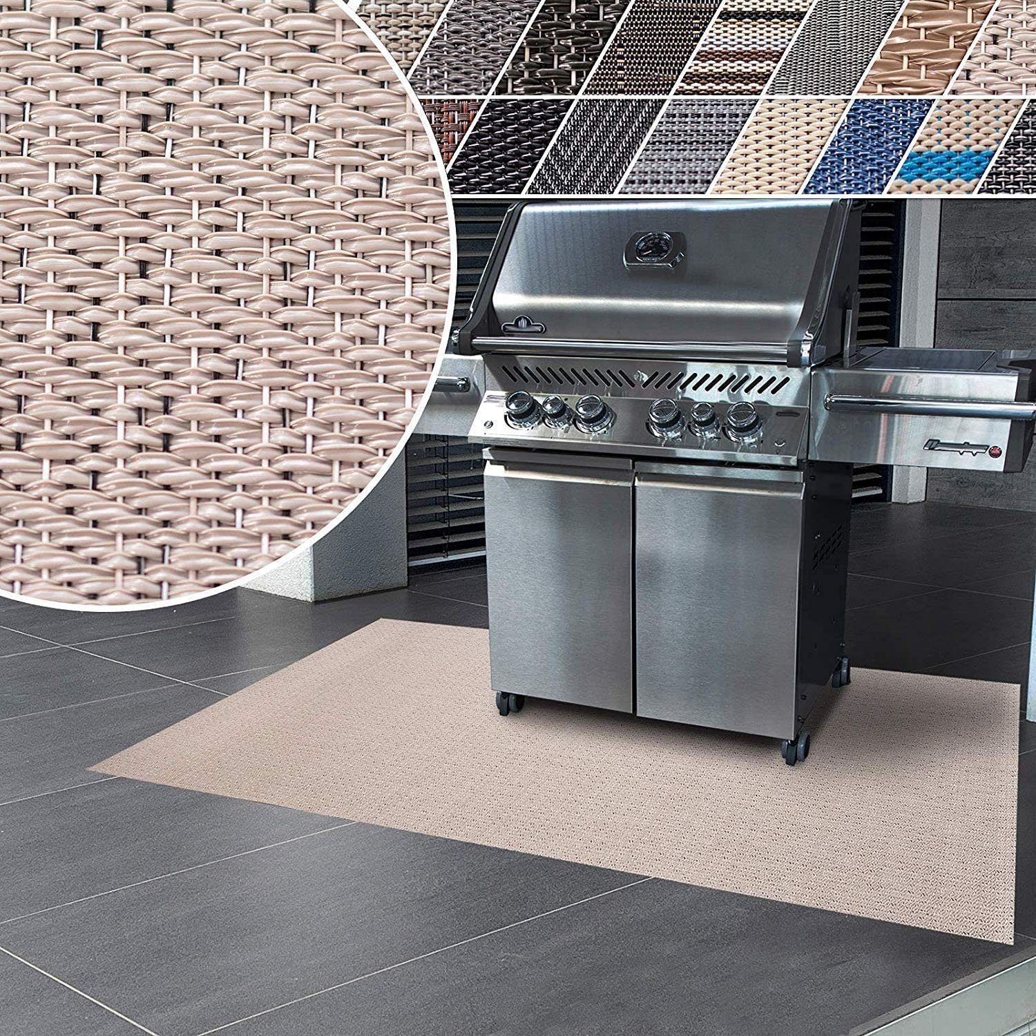 Karat Bodenschutzmatte Grillschutzmatte schwer entflammbar BBQ Matte Outdoo günstig online kaufen