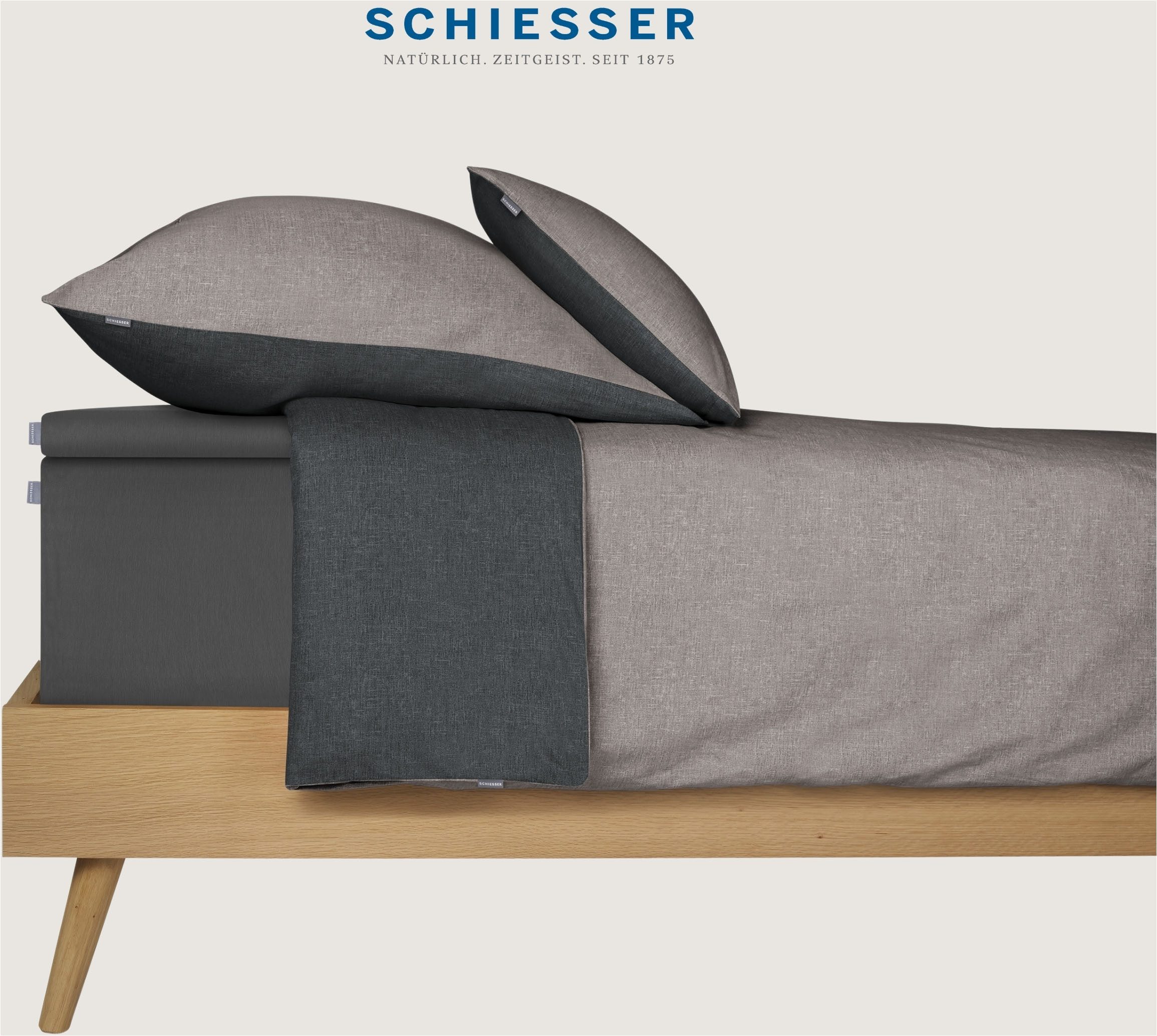 Schiesser Spannbettlaken Flexi aus 95% Baumwolle und 5% Elastahan in Premium-Qualität, Jersey-Elasthan, Gummizug: rundum, (1 Stück), für hohe Matratzen und Boxspringbetten geeignet, Made in Green