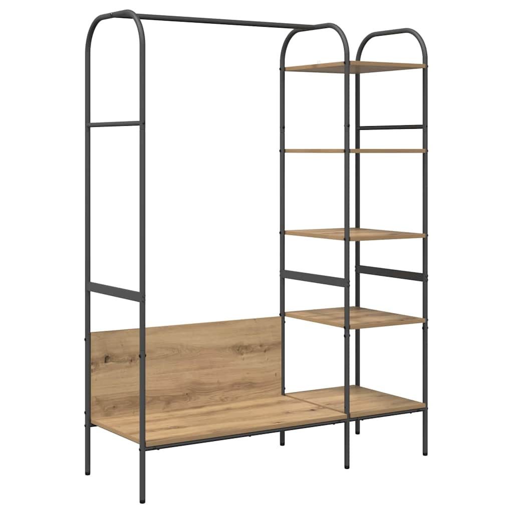 vidaXL Kleiderständer Kleiderständer mit Regal Beige 120 x 44 x 160 cm Holz günstig online kaufen