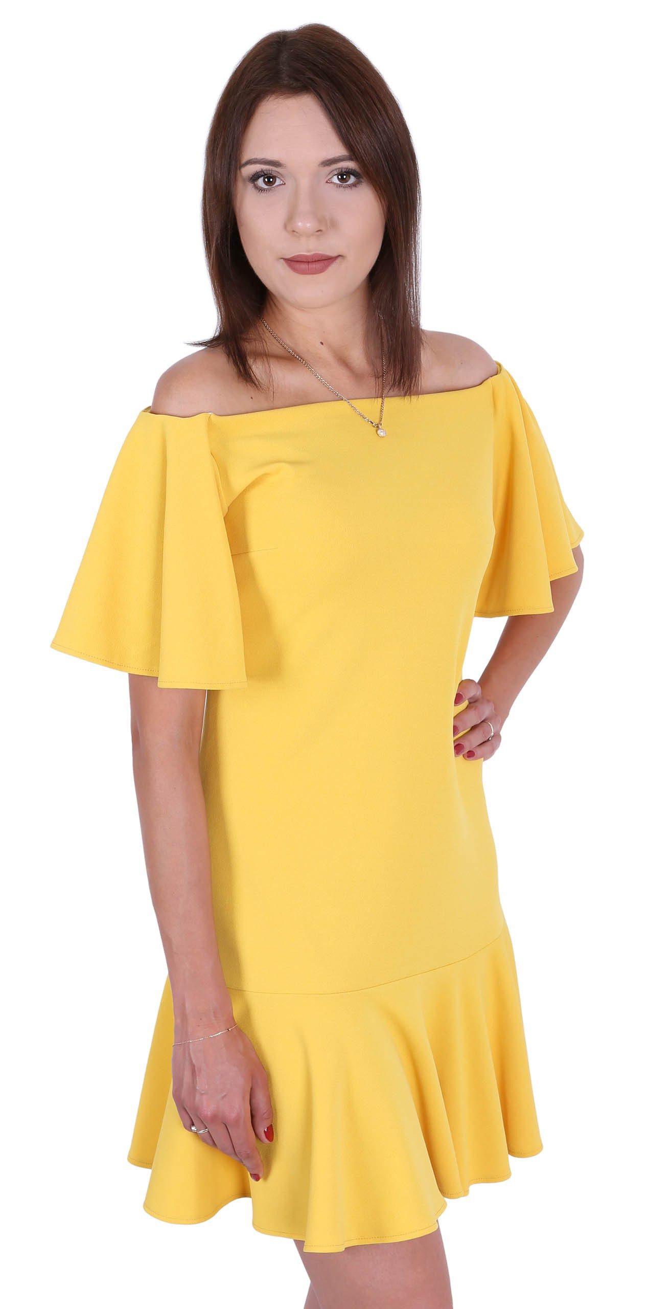 Sarcia.eu Minikleid John Zack Kanariengelbes Kleid mit Rüschen S günstig online kaufen