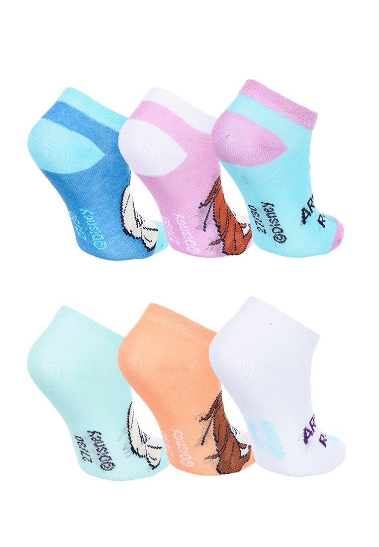 Disney Frozen Sneakersocken Die Eiskönigin Sneaker-Socken Mädchen 6 Paar