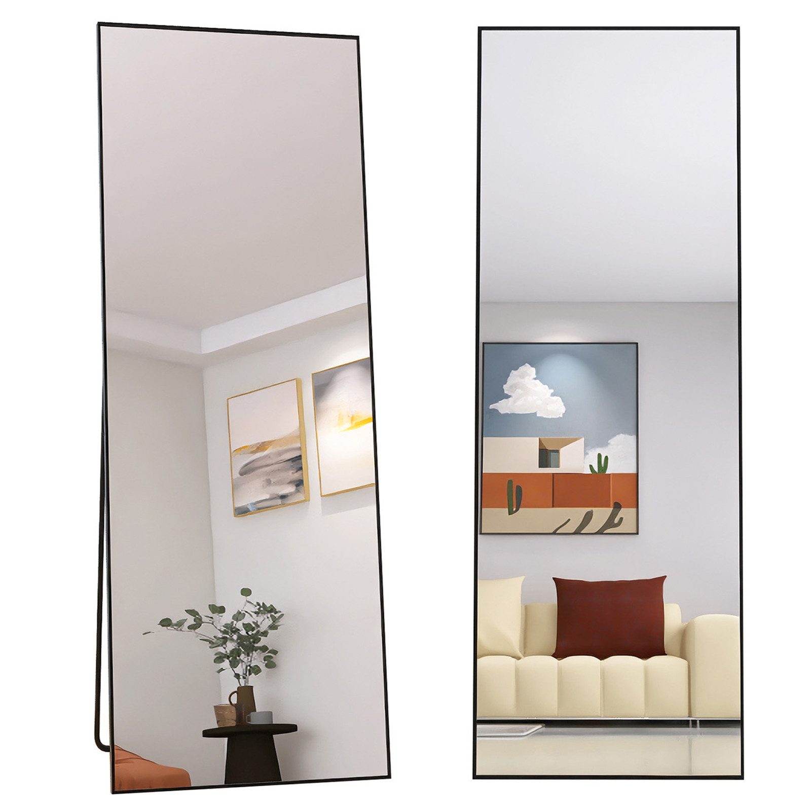 FUROKOY Ganzkörperspiegel Standspiegel mit Ständer, Metallrahmen (Garderobe günstig online kaufen