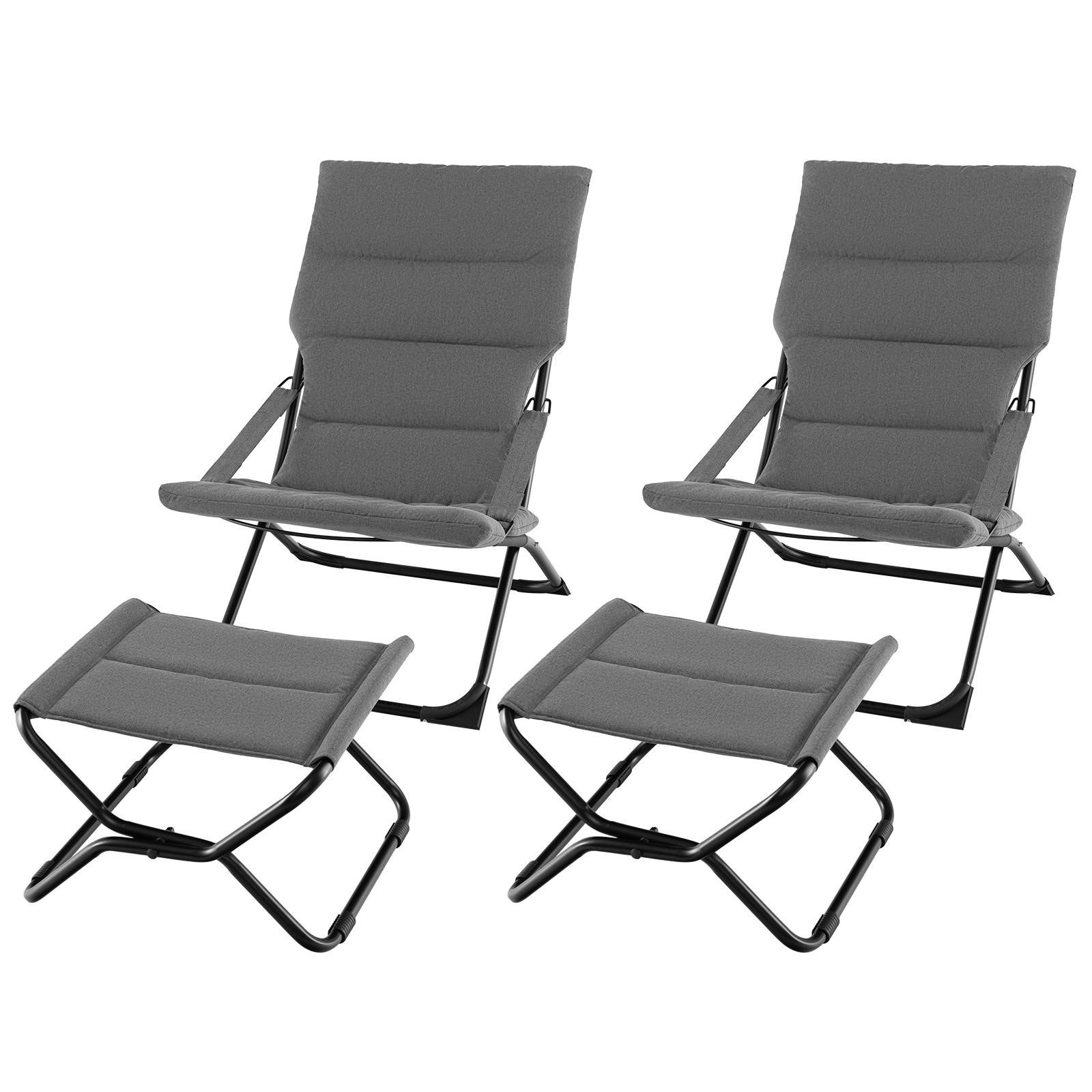 KOMFOTTEU Gartenstuhl, Liegestuhl klappbar, mit Hocker günstig online kaufen
