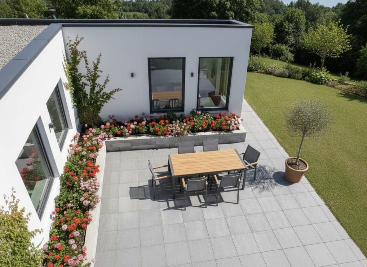 TEICO GROUP Sitzgruppe Terassenmöbel Alu/WPC 7-tlg. Gartengarnitur Gartenset, (7-tlg), alle Tischbeine höhenverstellbar, Stühle stapelbar
