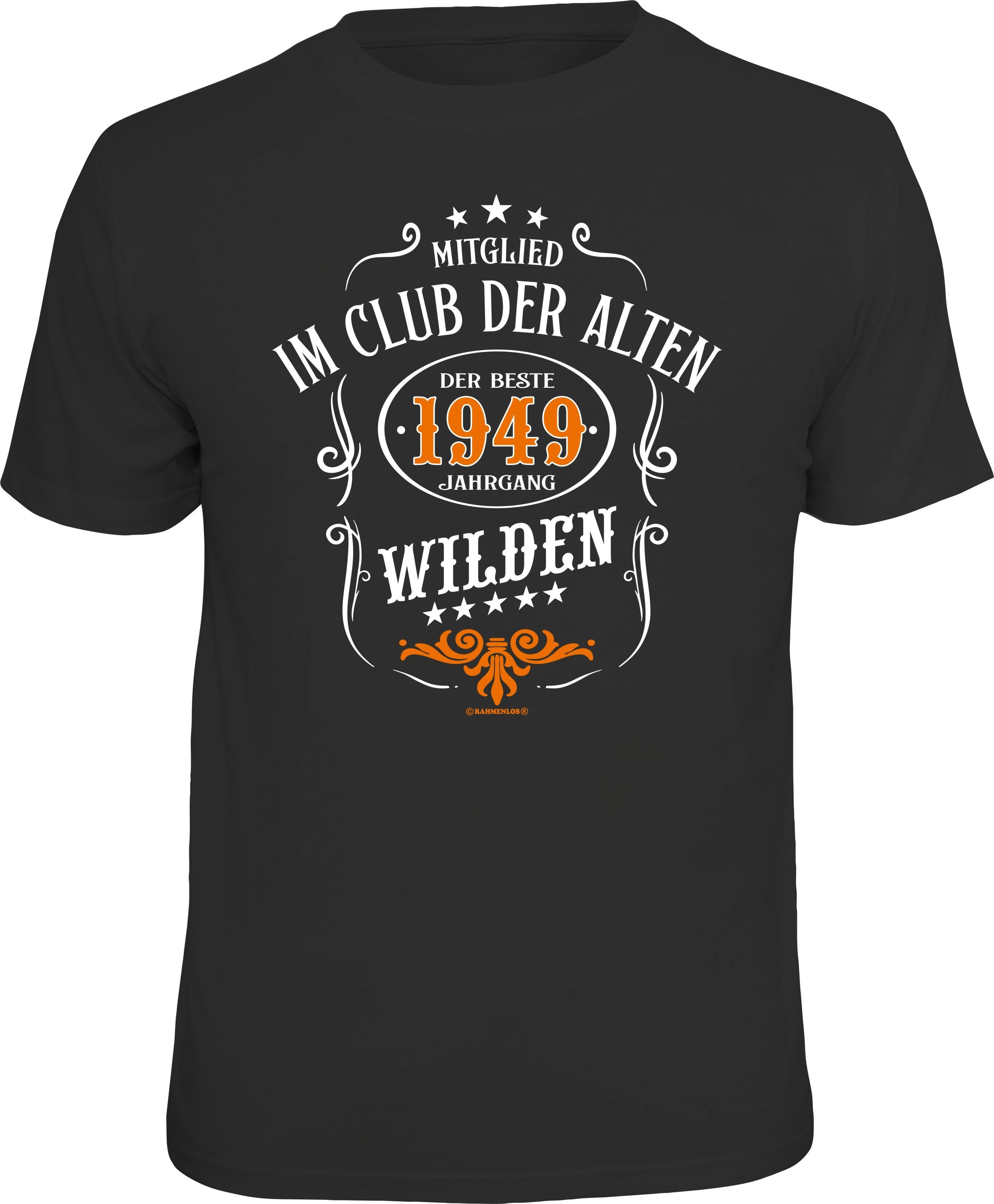 Rahmenlos TShirt zum 70. Geburtstag mit tollem FrontPrint online