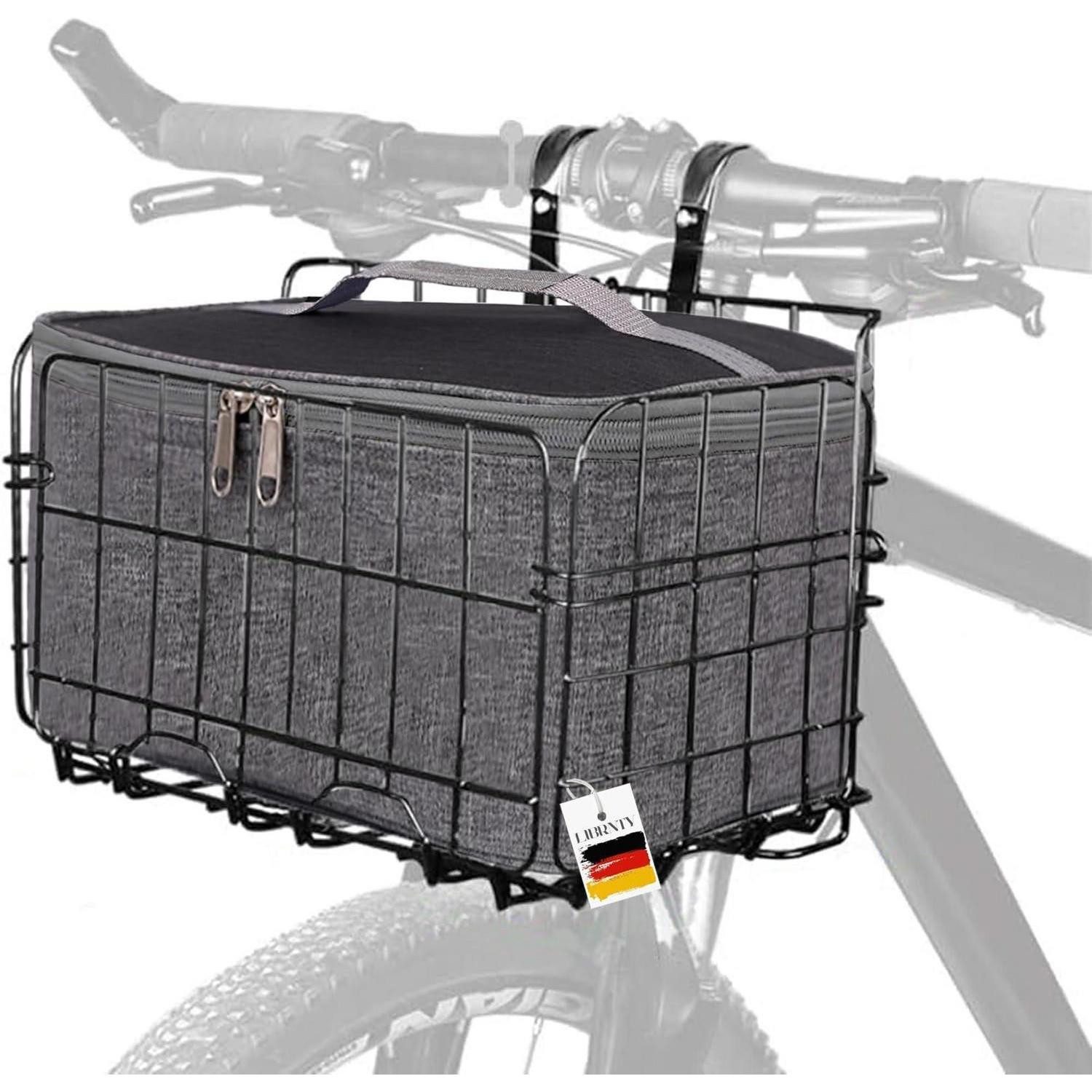 LuxusKollektion Fahrradtasche Fahrradkorb hinten faltbar schwarz