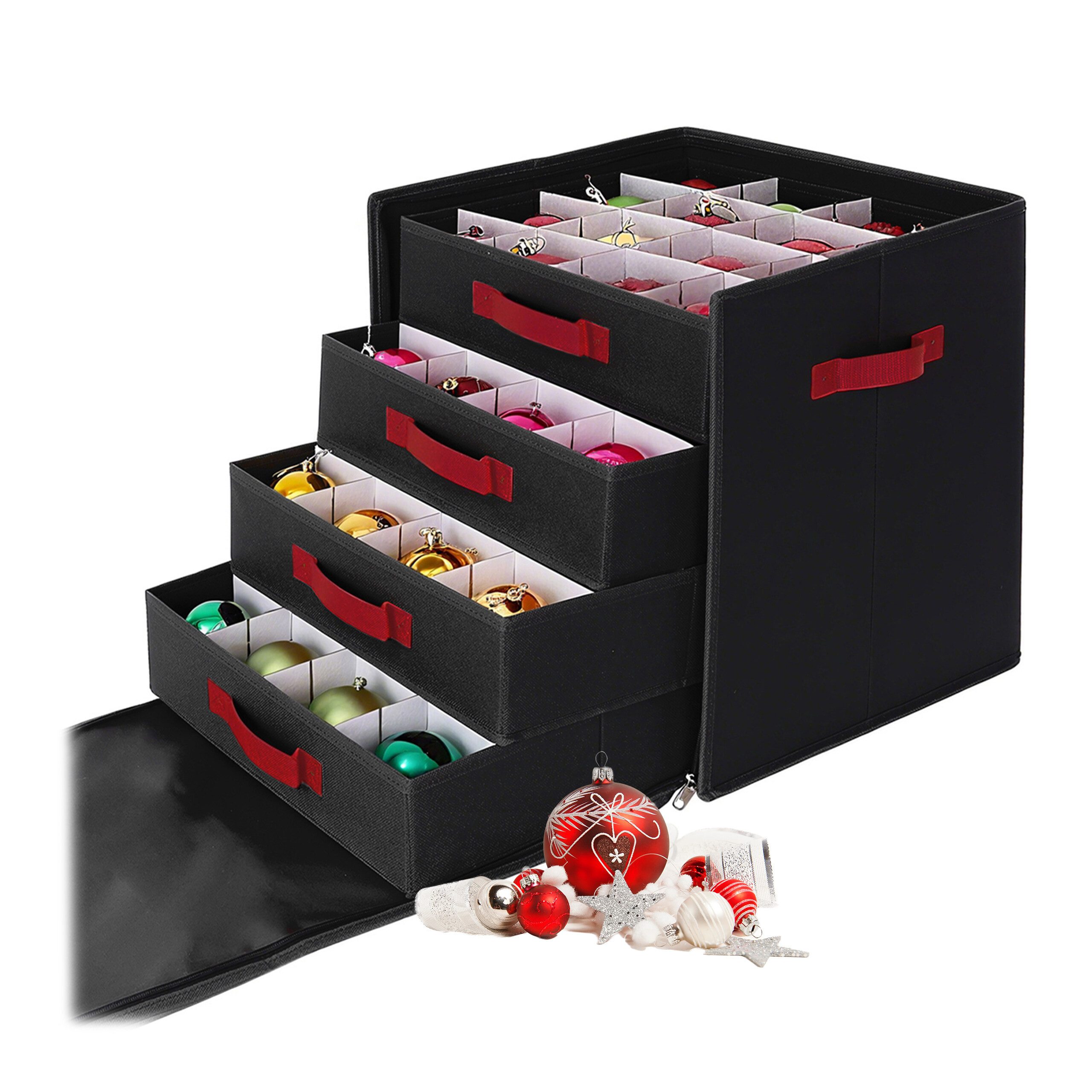 relaxdays Aufbewahrungsbox Weihnachtskugel Aufbewahrungsbox, schwarz günstig online kaufen