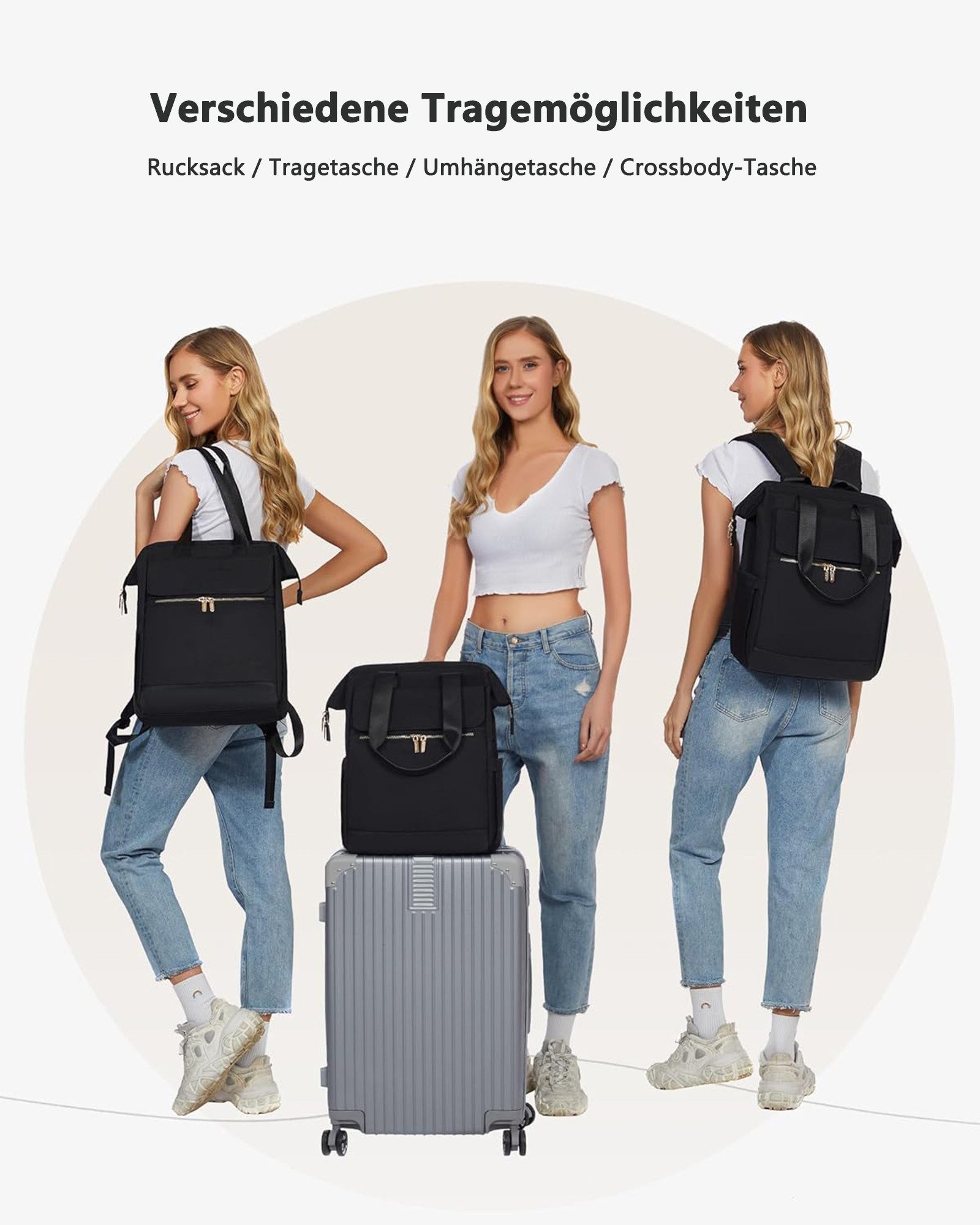 FOUORTUNATE-BEE Rucksack Damen, Laptop Schulrucksack Wasserdicht, Schultasc günstig online kaufen