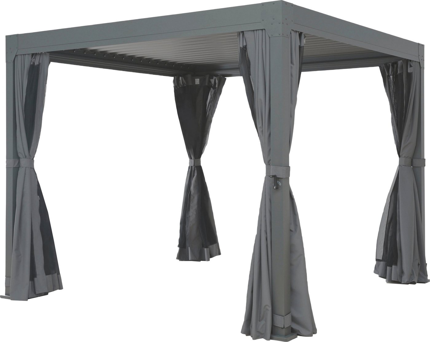 Thumbnail - KONIFERA Pavillon Palma, mit 8 Seitenteilen, Pergola, mit Lamellendach, Sockelmaß: 300x300 cm oder 400x300 cm