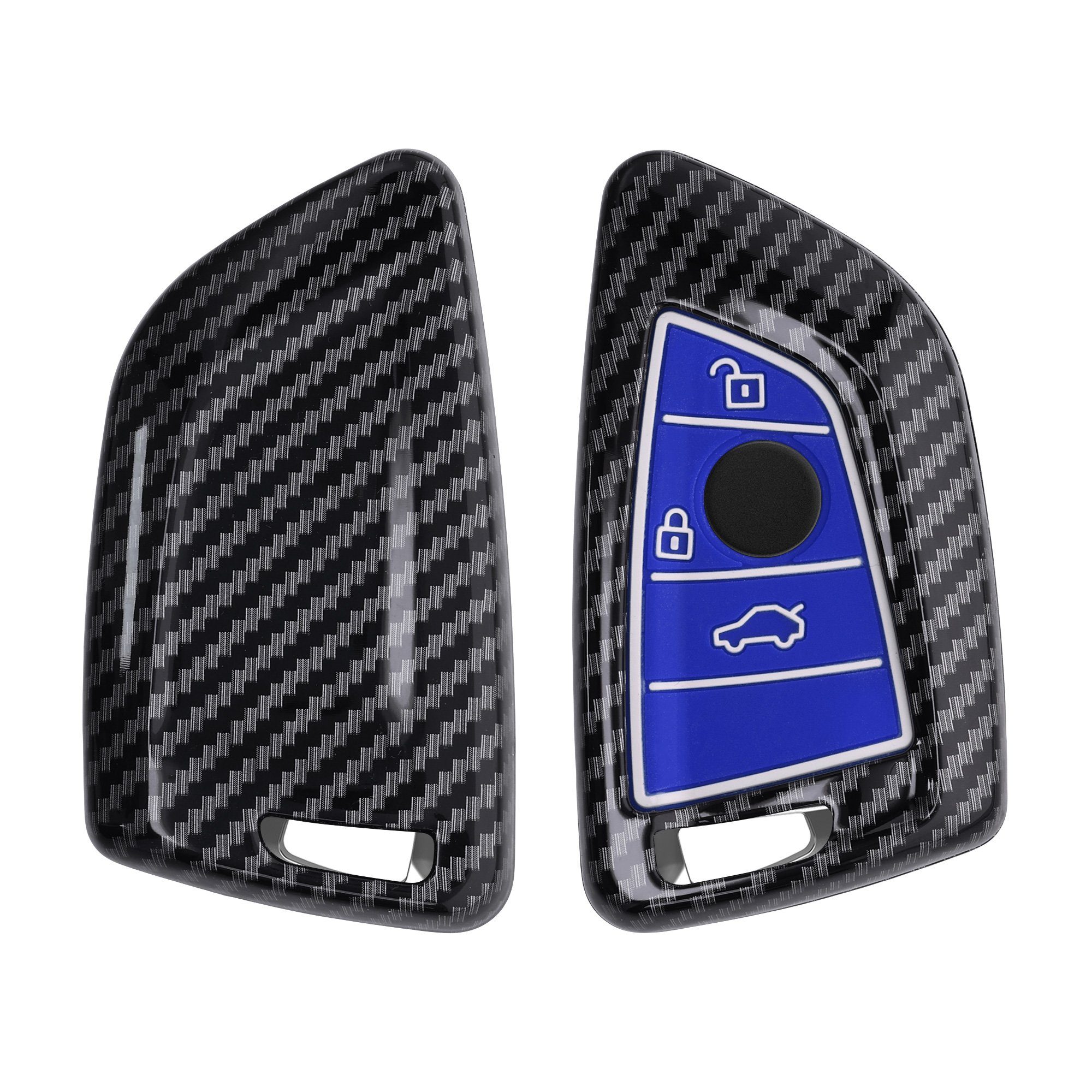 kwmobile Schlüsseltasche Autoschlüssel Hülle für BMW, Hardcover Schutzhülle - Schlüsselhülle Cover Case Blau
