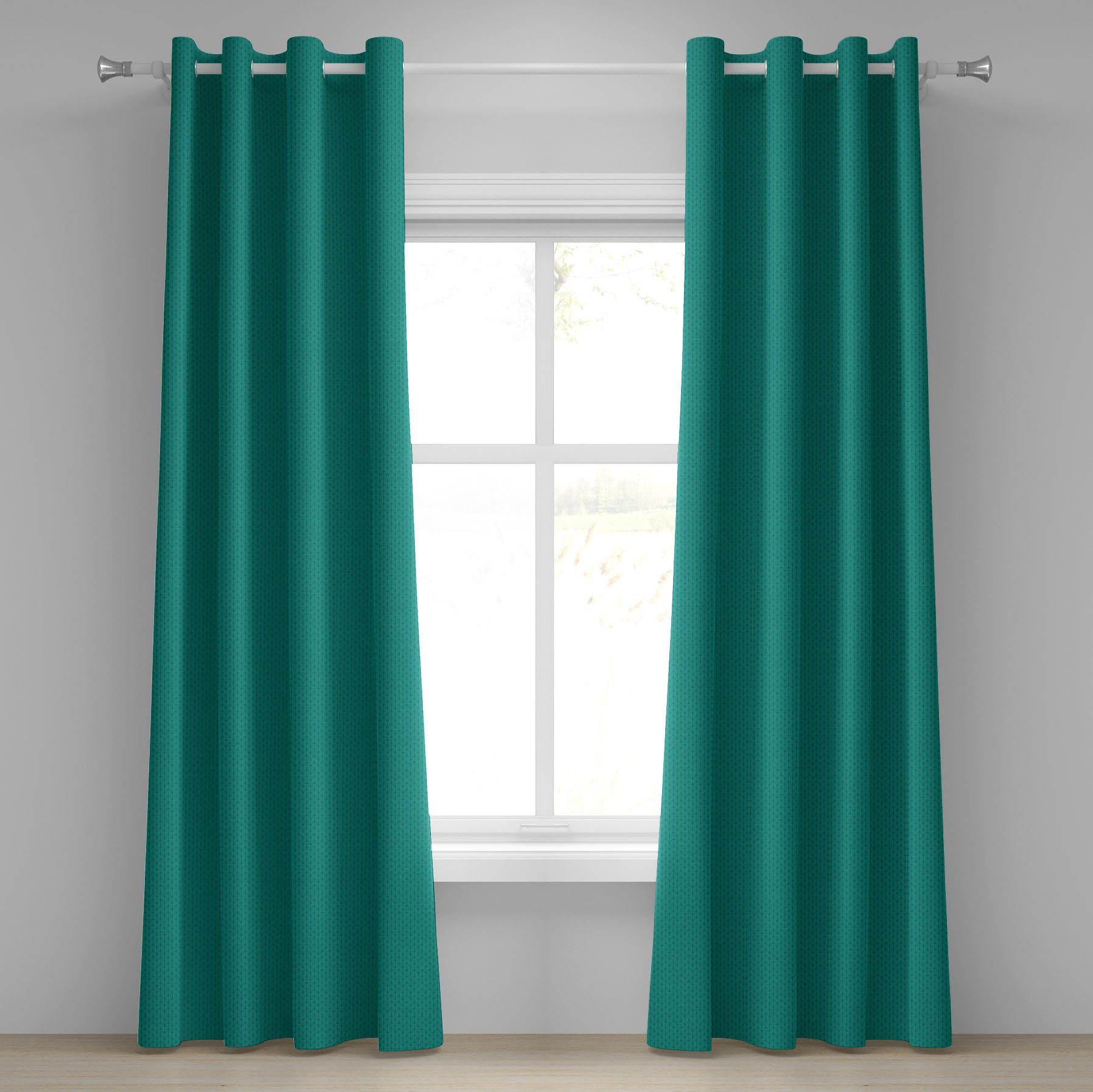 Gardine Dekorative 2-Panel-Fenstervorhänge für Schlafzimmer Wohnzimmer, Abakuhaus, Teal Stricken Nähen Hobby