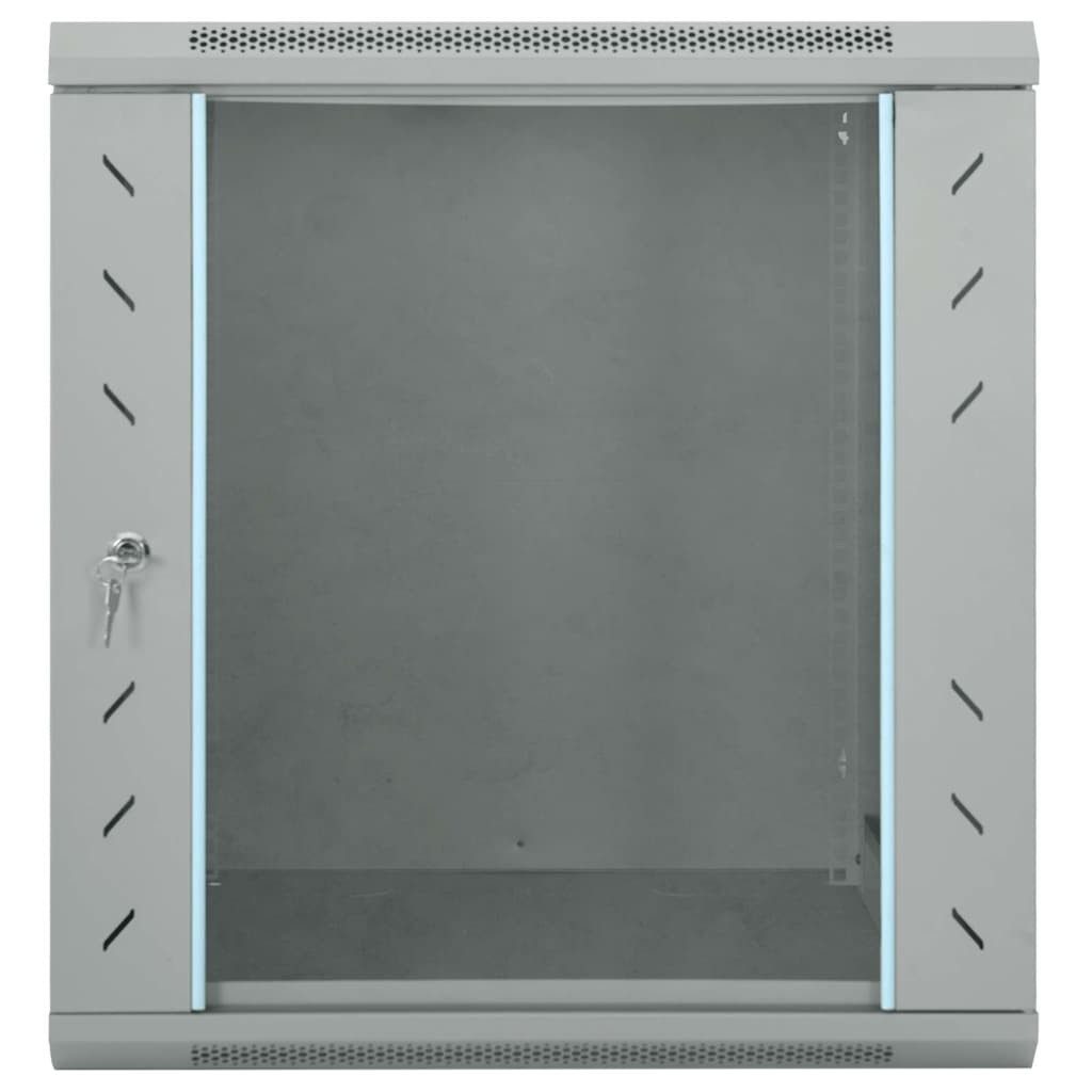 vidaXL Netzwerkschrank mit Speicher Grau 60 x 60 x 65 cm Stahl Netzwerk-Adapter