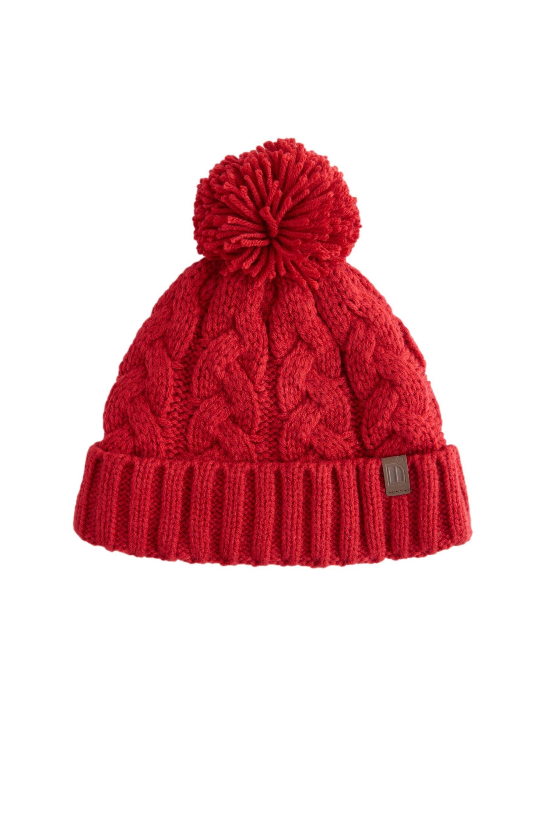 Bommelmütze Pudelmütze mit Zopfmuster