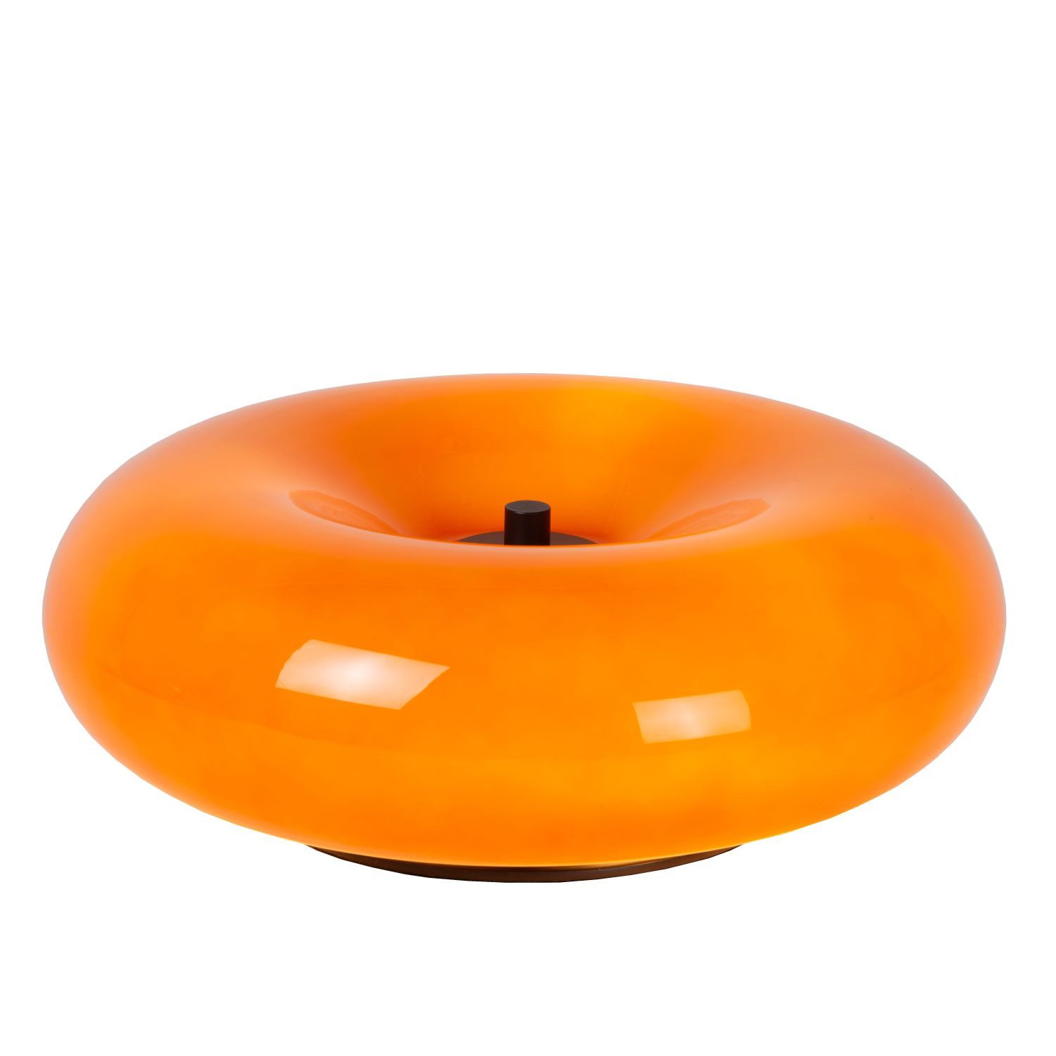 Licht-Erlebnisse Tischleuchte ZARIN, ohne Leuchtmittel, Glas Metall Ø 295 cm rund 10.6 cm hoch Schwarz Orange G9 3-flammig