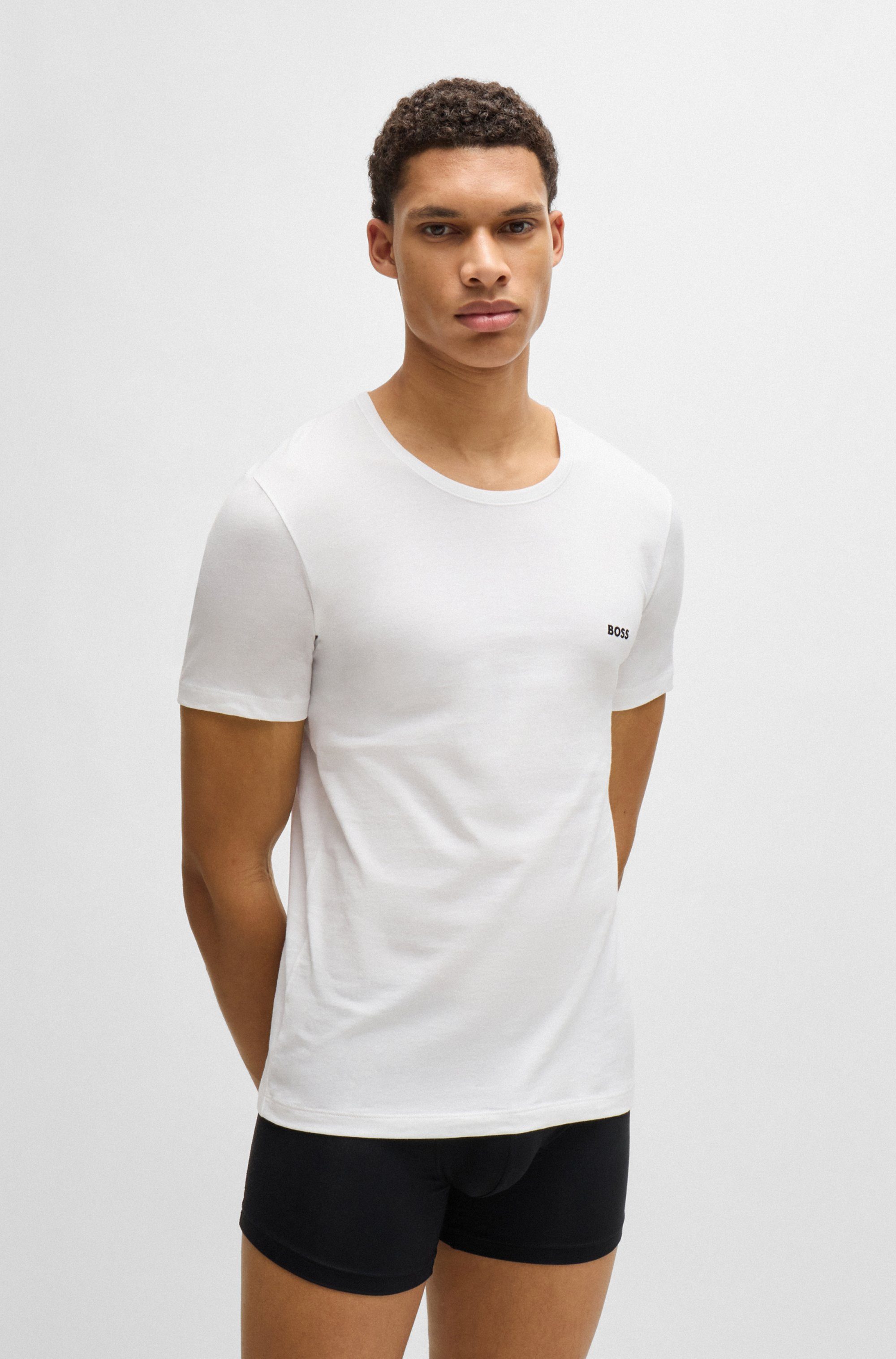 BOSS T-Shirt Rundhals BOSS ONE (Packung, 3-tlg., 3er-Pack) mit dezentem BOSS Logo-Print