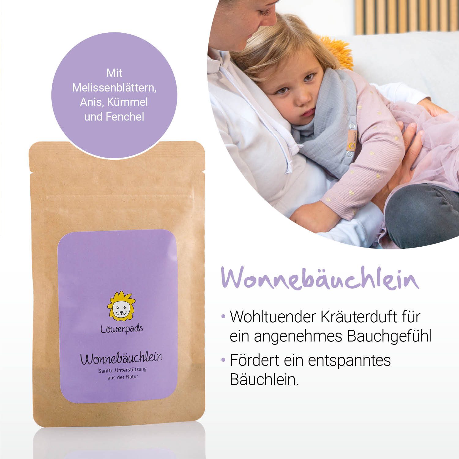 Löwenkind Babypflege-Set 3x 5er Kräuterpads Nachfüllpackungen, 3 tlg., natürliche Unterstützung