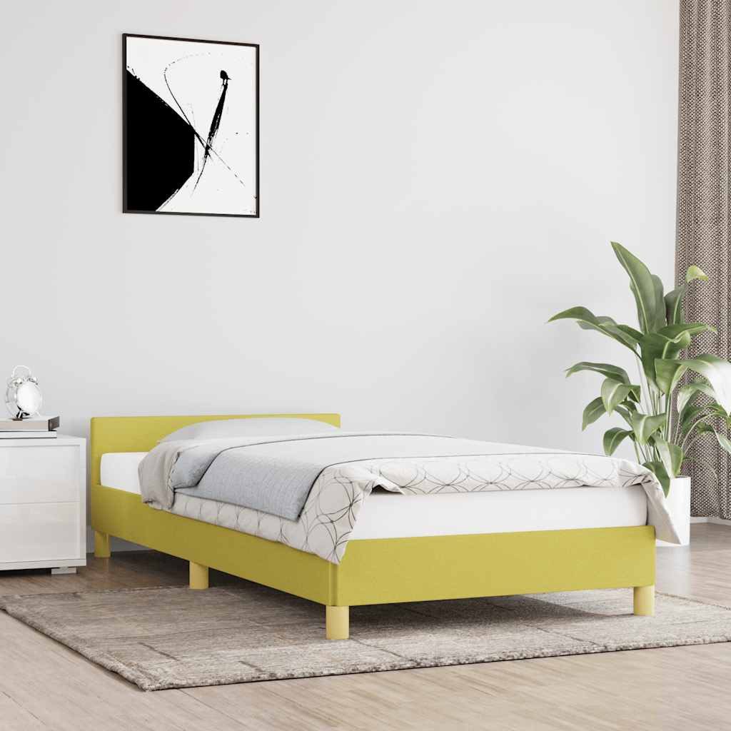 vidaXL Bett, Bettgestell ohne Matratze Grün 100x200 cm Stoff günstig online kaufen