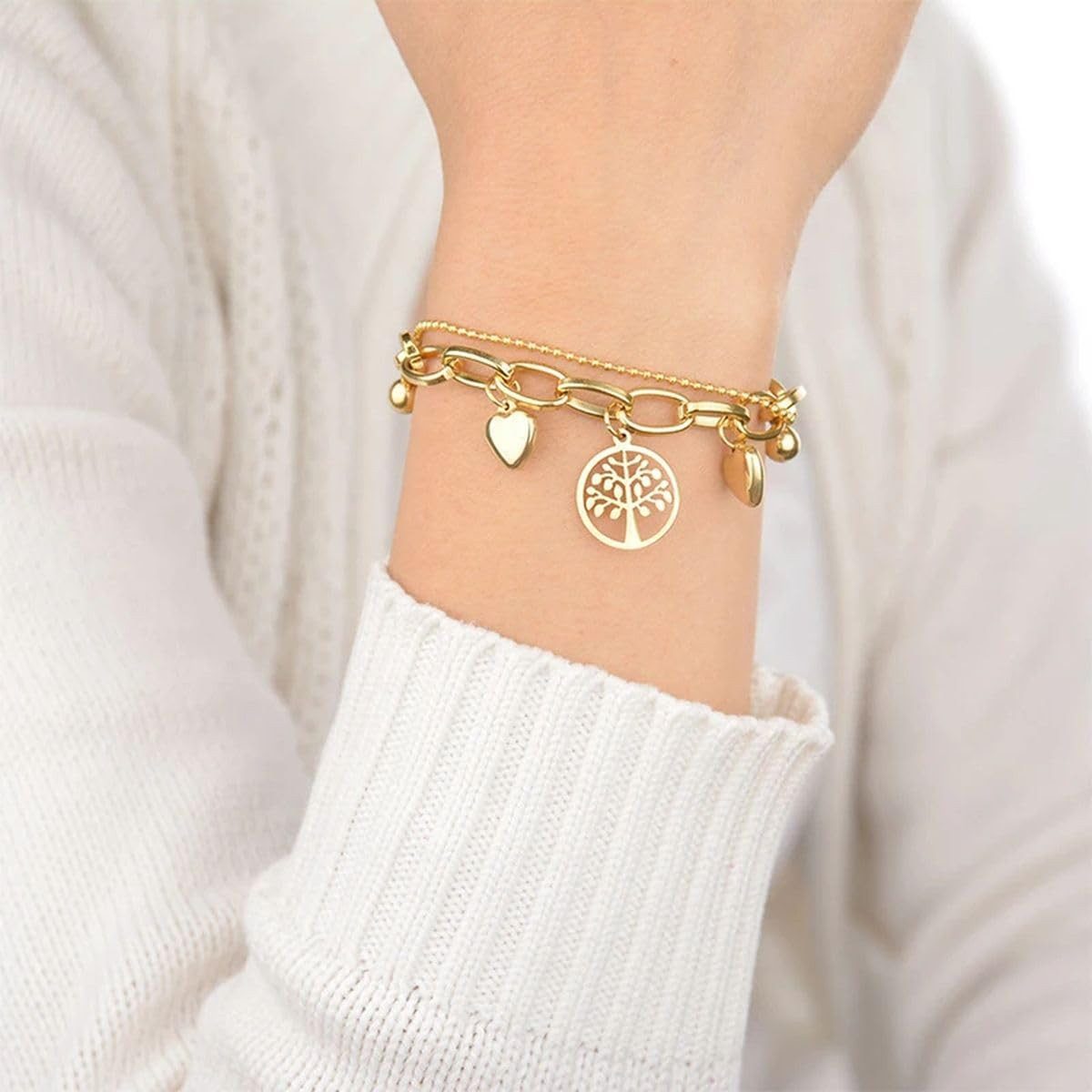RWEUOQ Edelstahlarmband Armbänder Edelstahl Multilayer Kreative günstig online kaufen