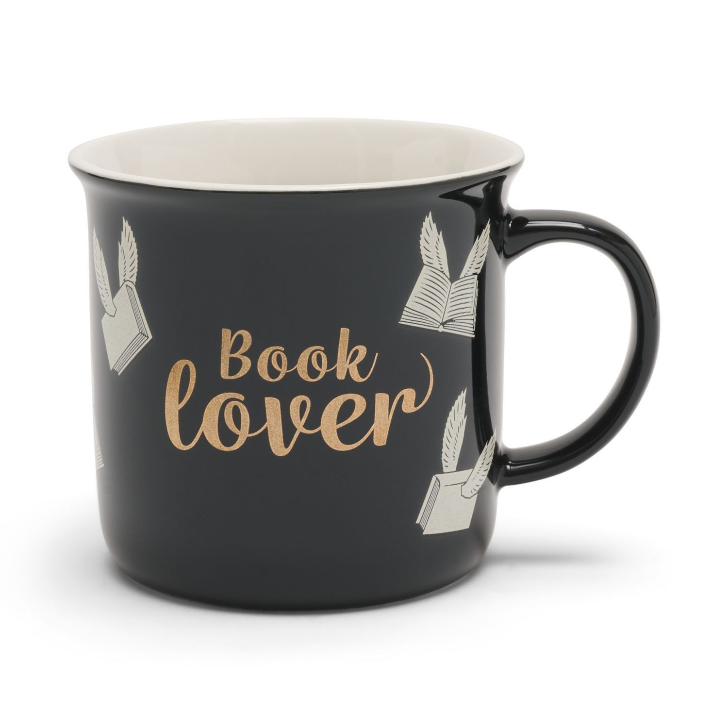 Tasse Tasse ""BookLover"" schwarz, New Bone China