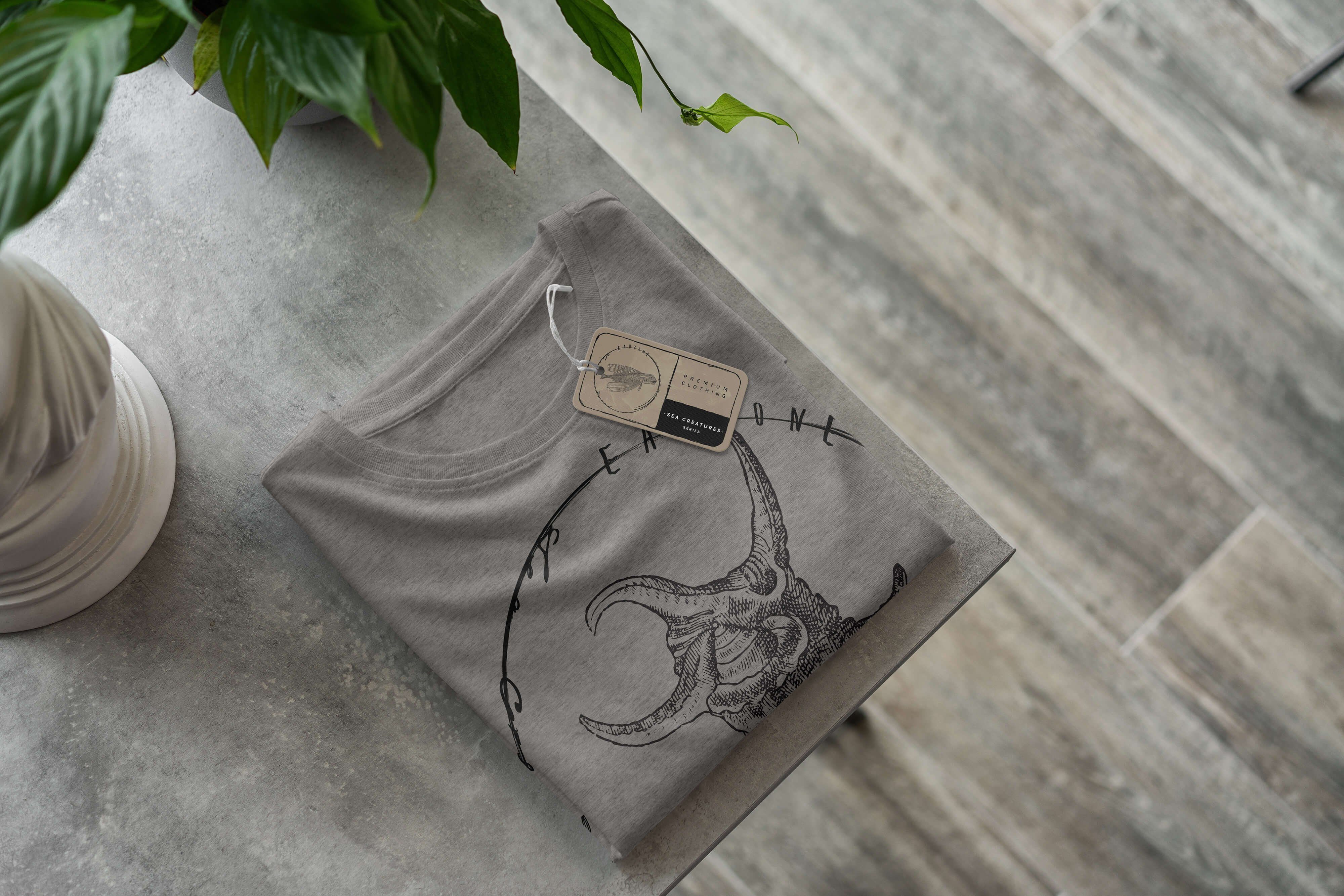 Sea - feine 043 T-Shirt Ash Creatures, Struktur und Schnitt Art T-Shirt Sinus sportlicher Serie: Sea Fische / Tiefsee