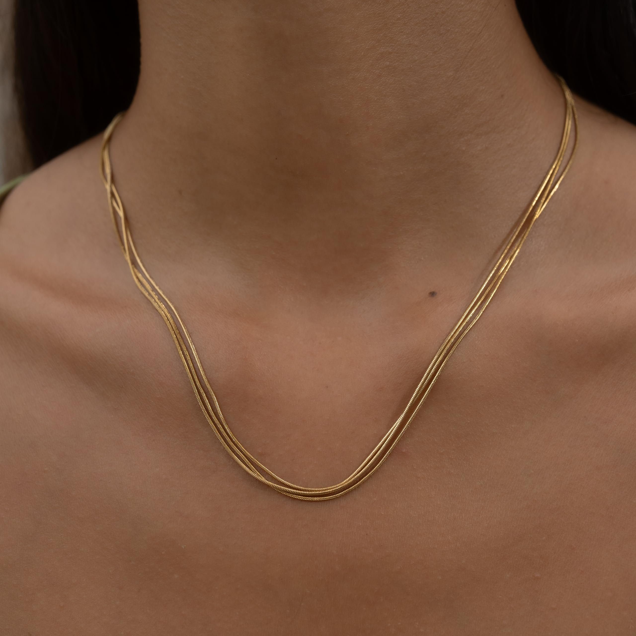 Made by Nami Schlangenkette Gold Mehrreihig günstig online kaufen