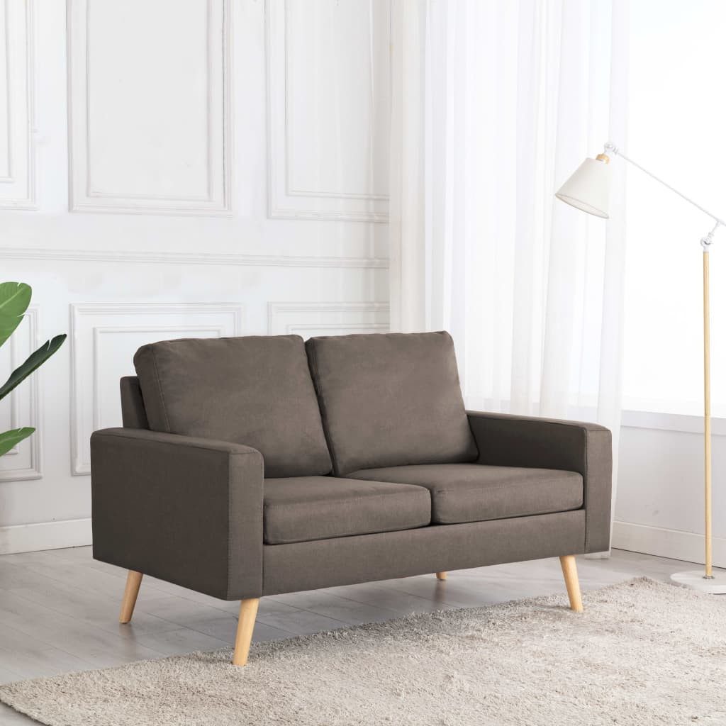 vidaXL Sofa 2-Sitzer-Sofa Taupe Stoff Couch günstig online kaufen