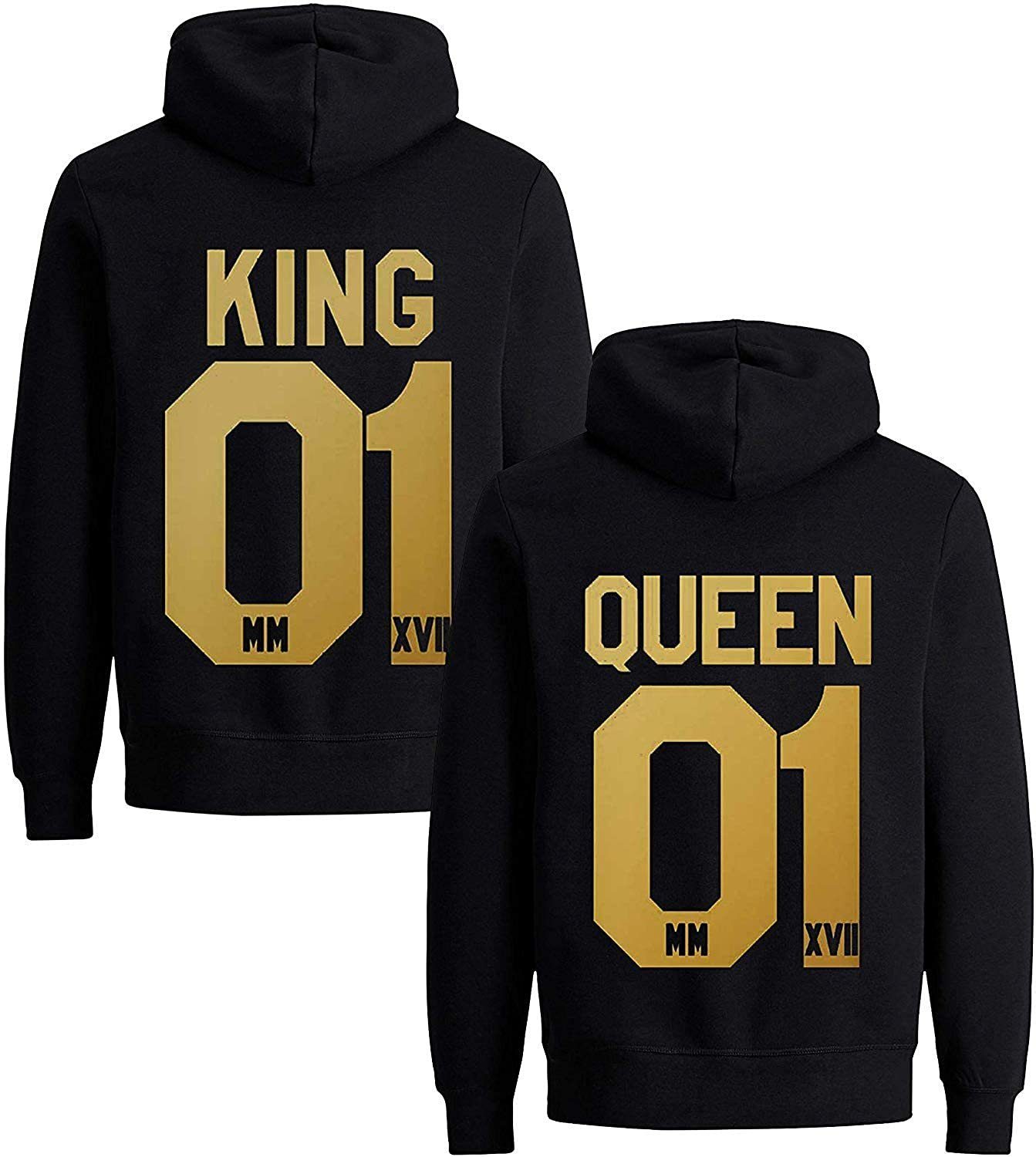 Couples Shop Kapuzenpullover KING & QUEEN Hoodie Пуловеры Set mit modischem Print