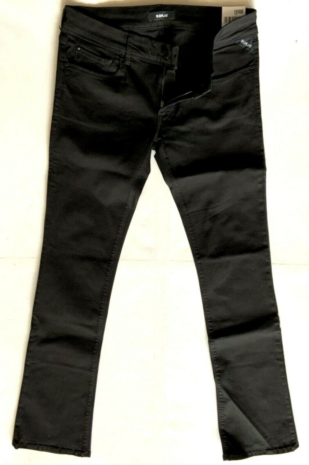 Bootcut-Jeans Replay Damen Jeans, Replay Rearmy Black Modal Power Stretch Bootcut Denim Jeans