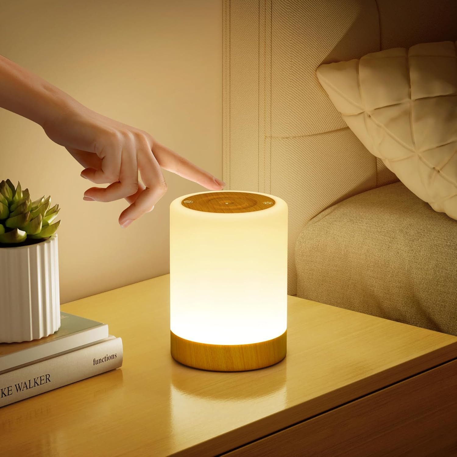FELIXLEO Nachtlicht Dimmbare Touch Nachttischlampe, Nachtlicht für Babys, Kinder und