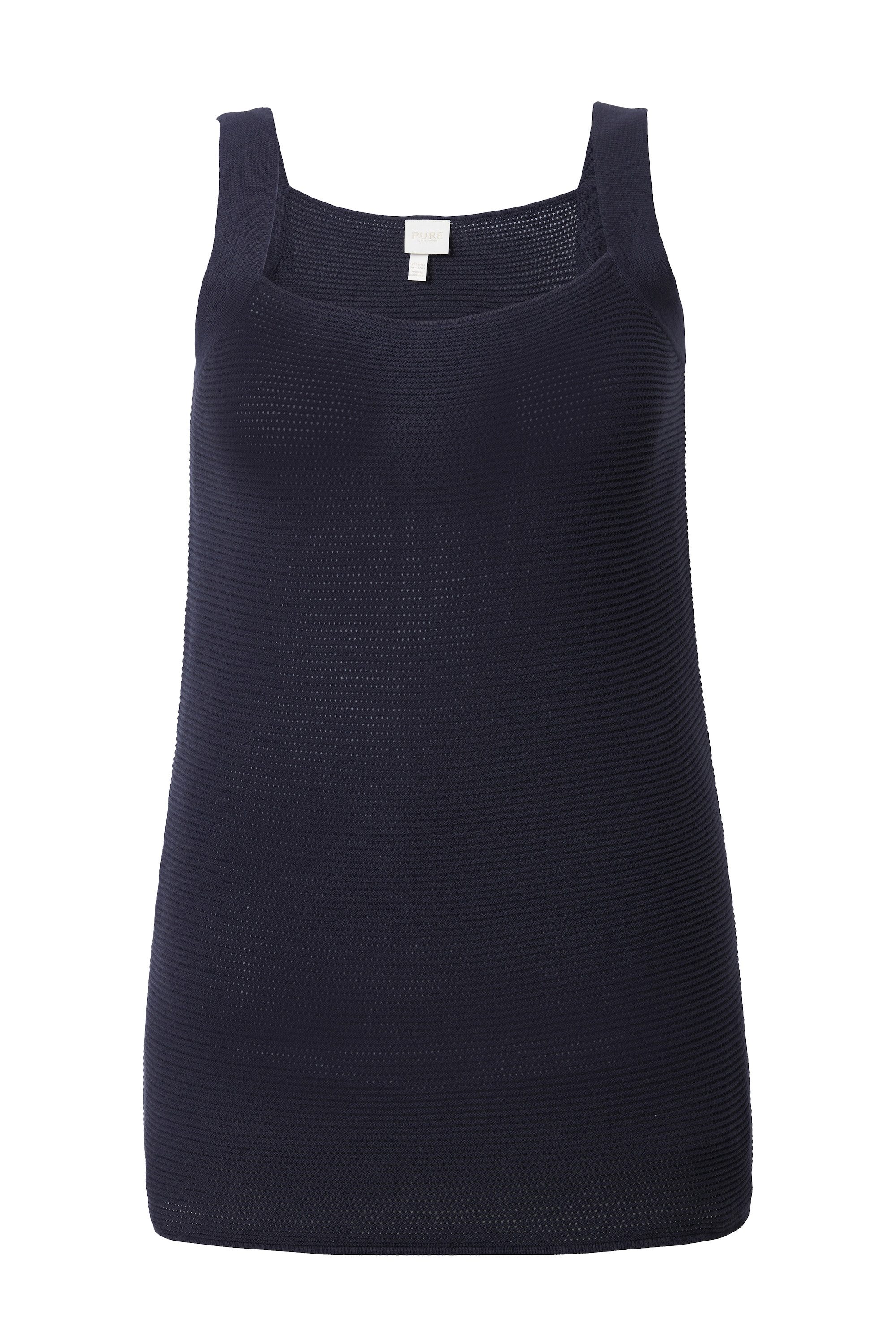 Ulla Popken Strickpullover Stricktop Carré-Ausschnitt ärmellos günstig online kaufen