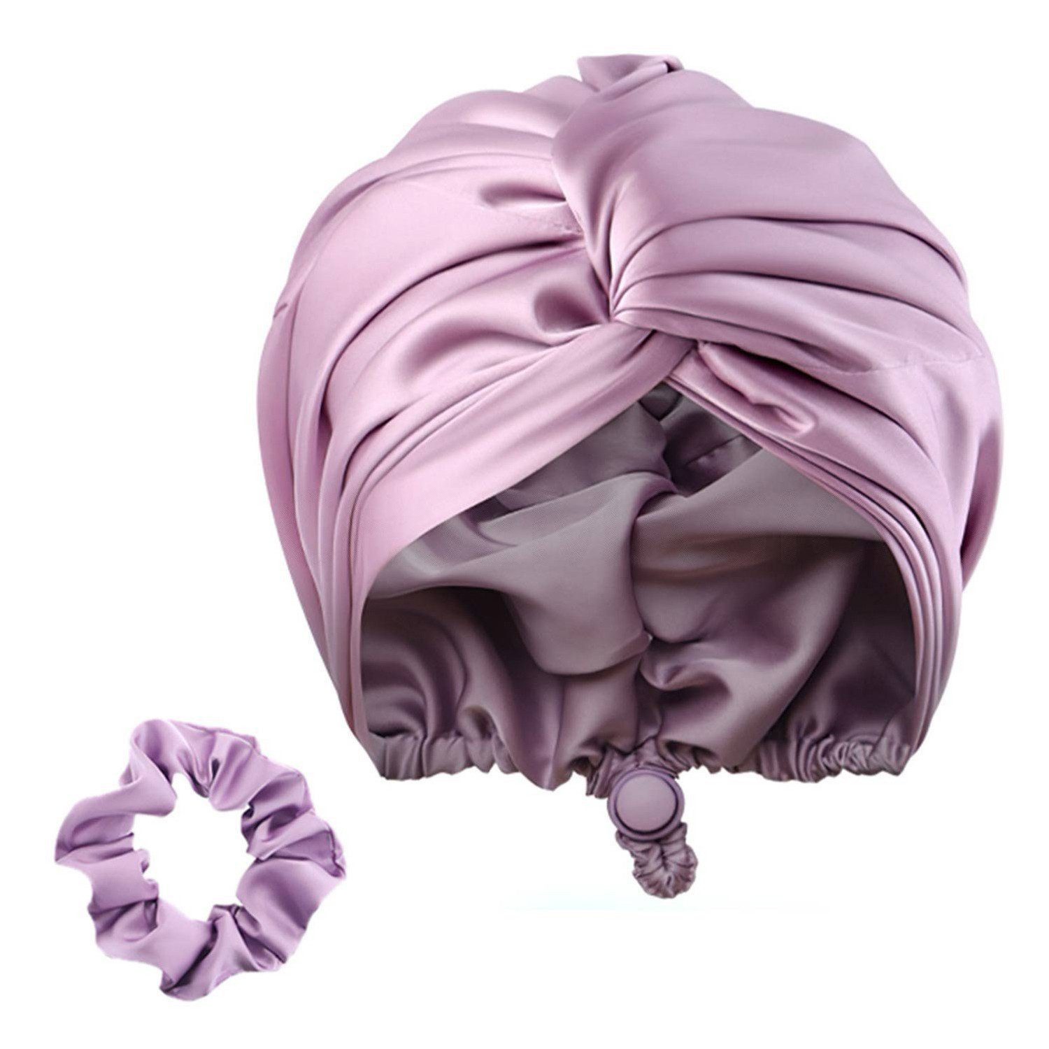 Duschhaube Silk-Schlummertrunk Doppelschichtige,Schlafmütze Seide Duschhaube