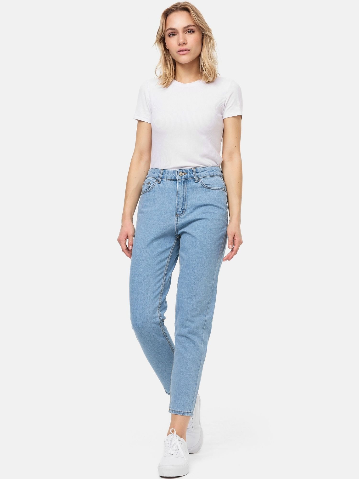 Tazzio Mom-Jeans F129 Mom Fit Schnitt, High Waist, lockere Passform, Tapered Leg