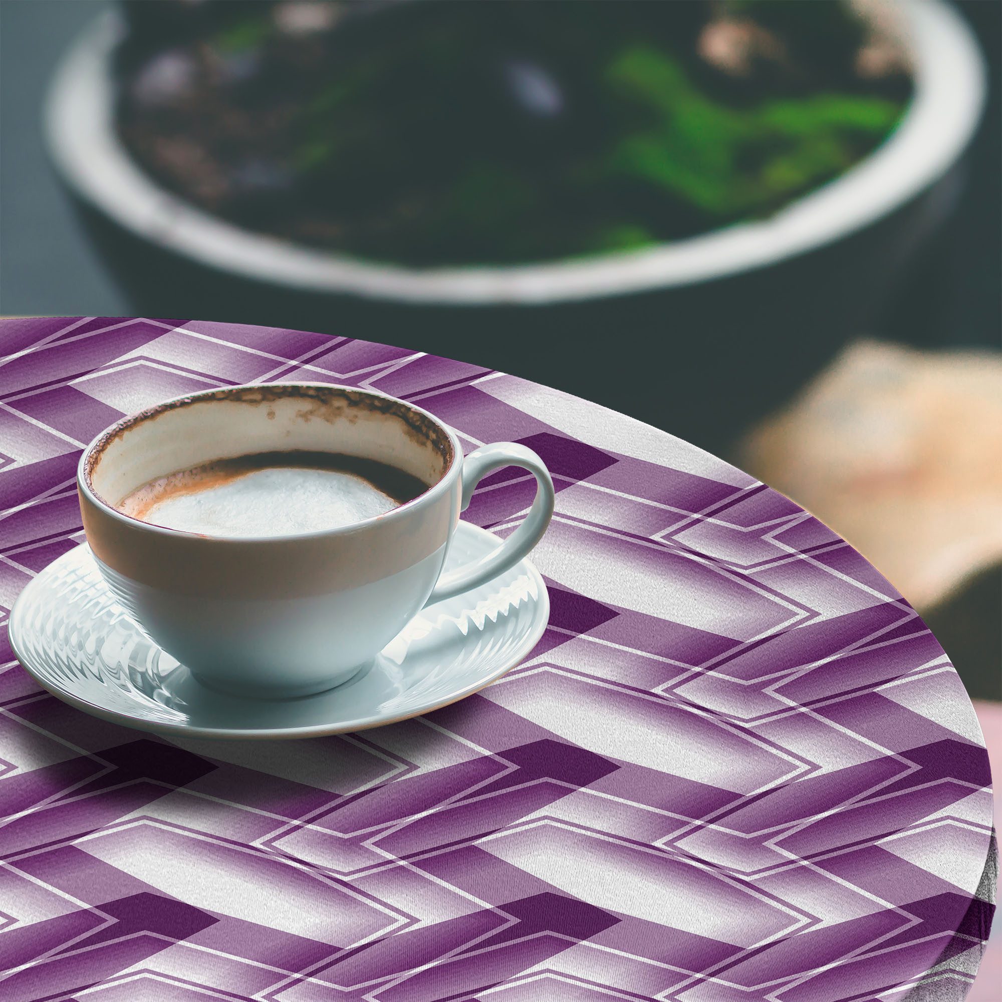 Abakuhaus Tischdecke Rundum-elastische Stofftischdecke, Abstrakt Trippy Digitale Shapes