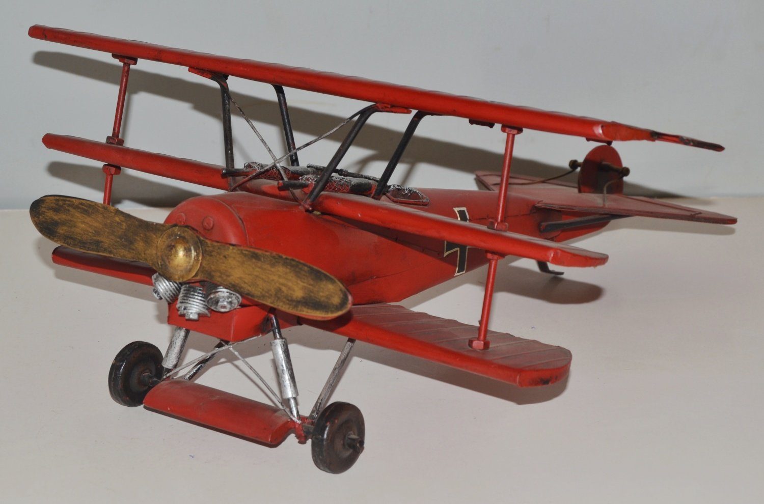 Modellflugzeug Blechflugzeug Modellflugzeug Oldtimer Fokker Roter Baron L 38 cm