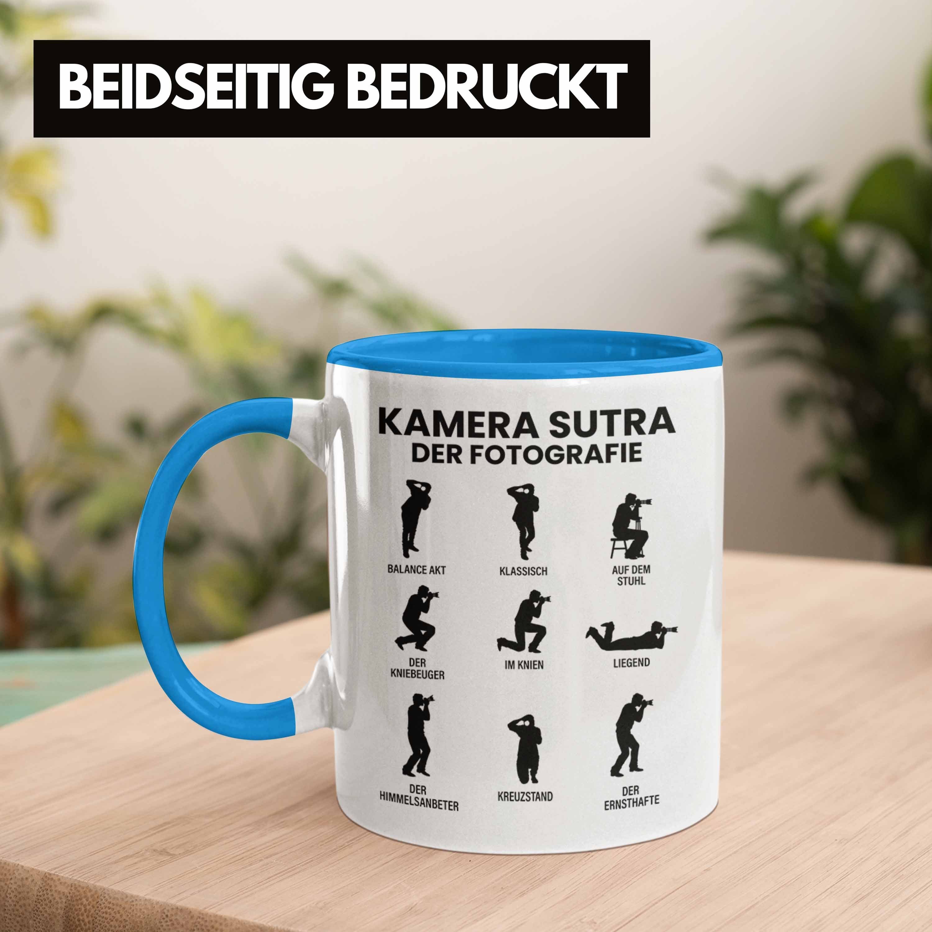 Trendation - Blau Kamera Spruch Fotografie Sutra Fotograf Tasse Zubehör Geschenkideen Geschenk Trendation Lustiger Kaffeetasse Fotografieren Tasse