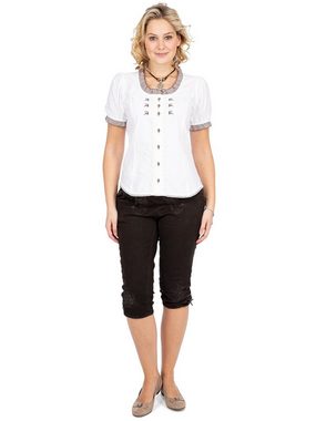 OS-Trachten Trachtenbluse Bluse CHIEMGAU weiss braun