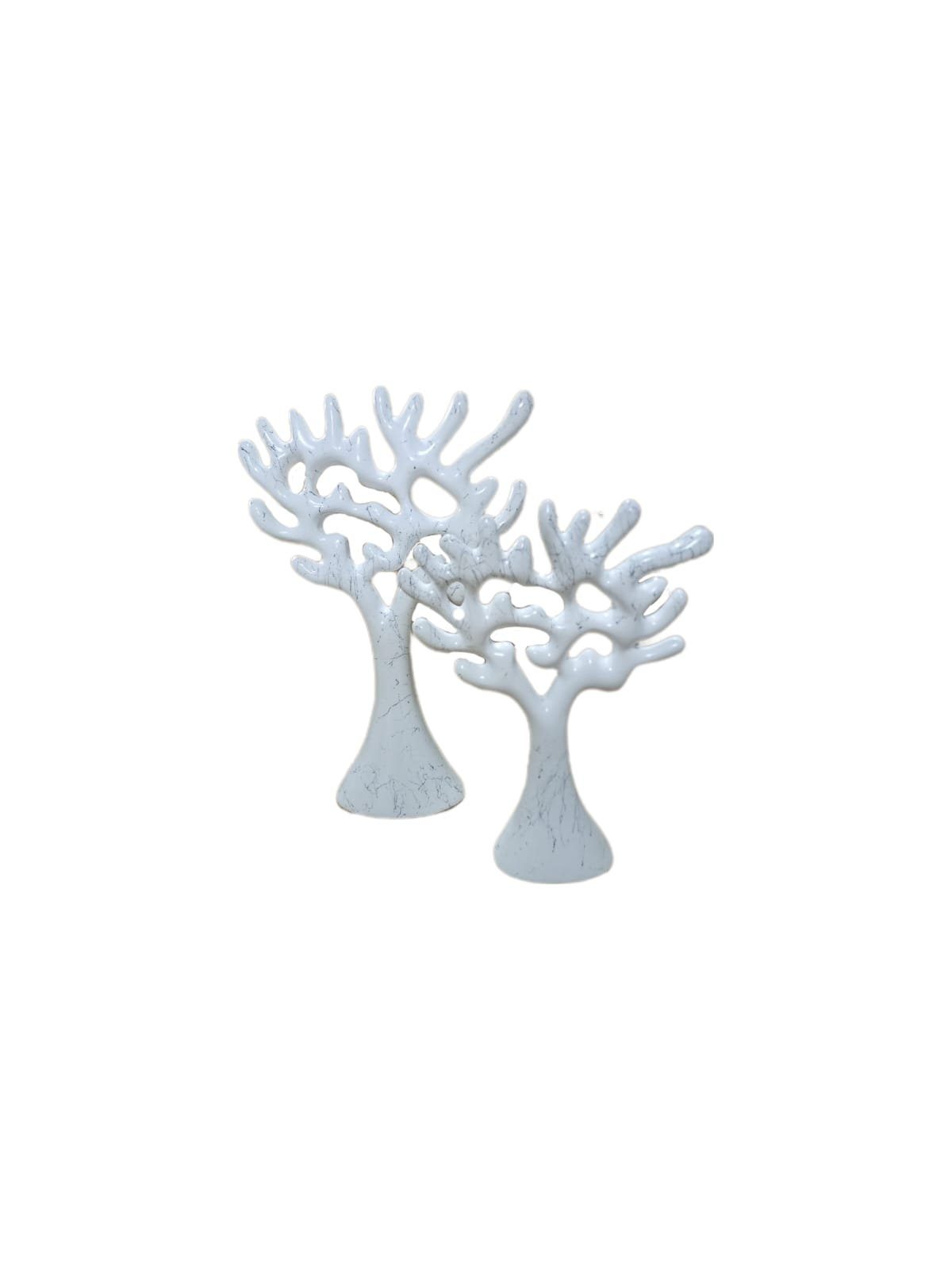 Baum Polyresin Dekofigur moebel17 aus Skulptur Weiß Dekofigur Marmoroptik,