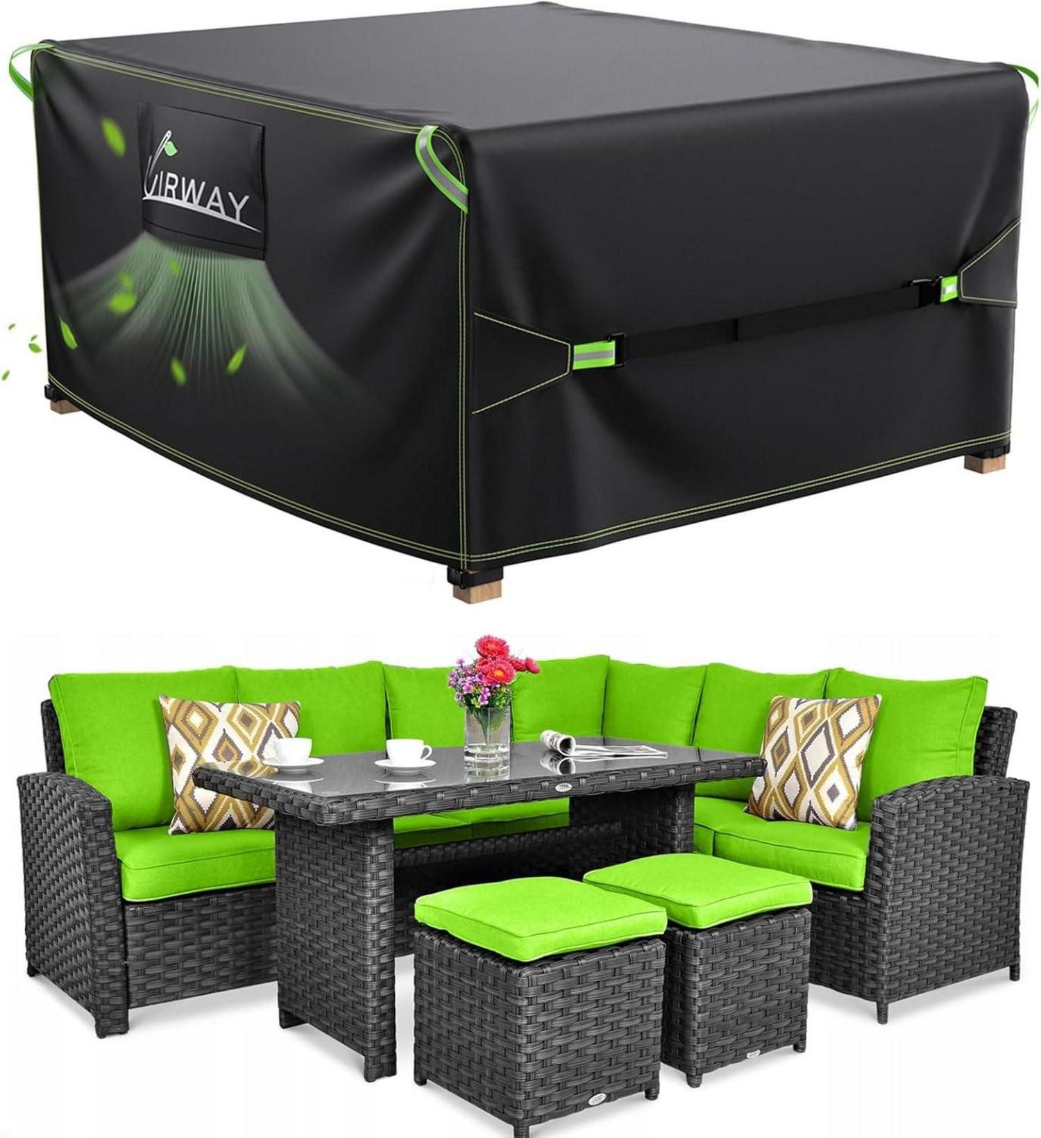 LuxusKollektion Gartenmöbel-Schutzhülle Abdeckung für Gartenmöbel 200x200x9 günstig online kaufen