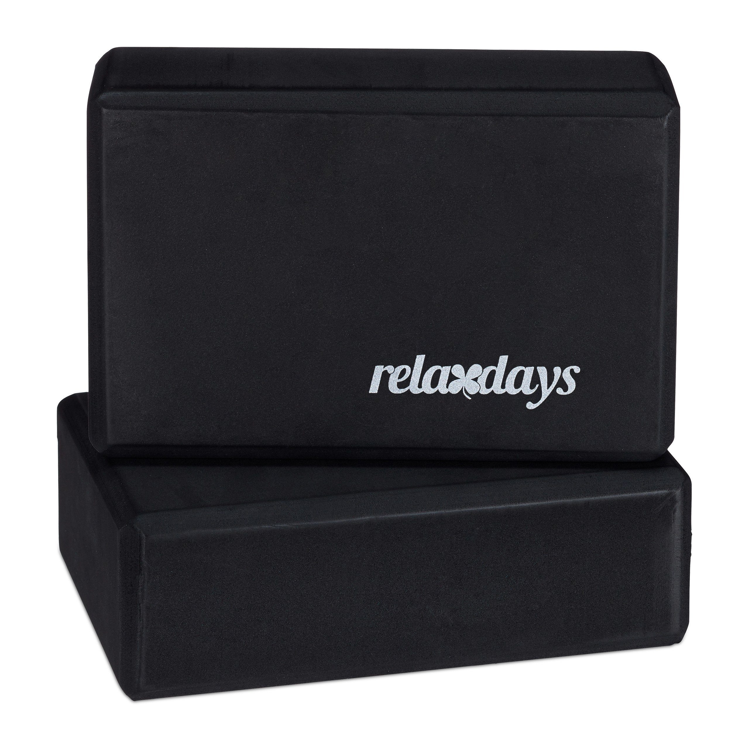 relaxdays Yogablock im 2er Set, (2-tlg), schwarz